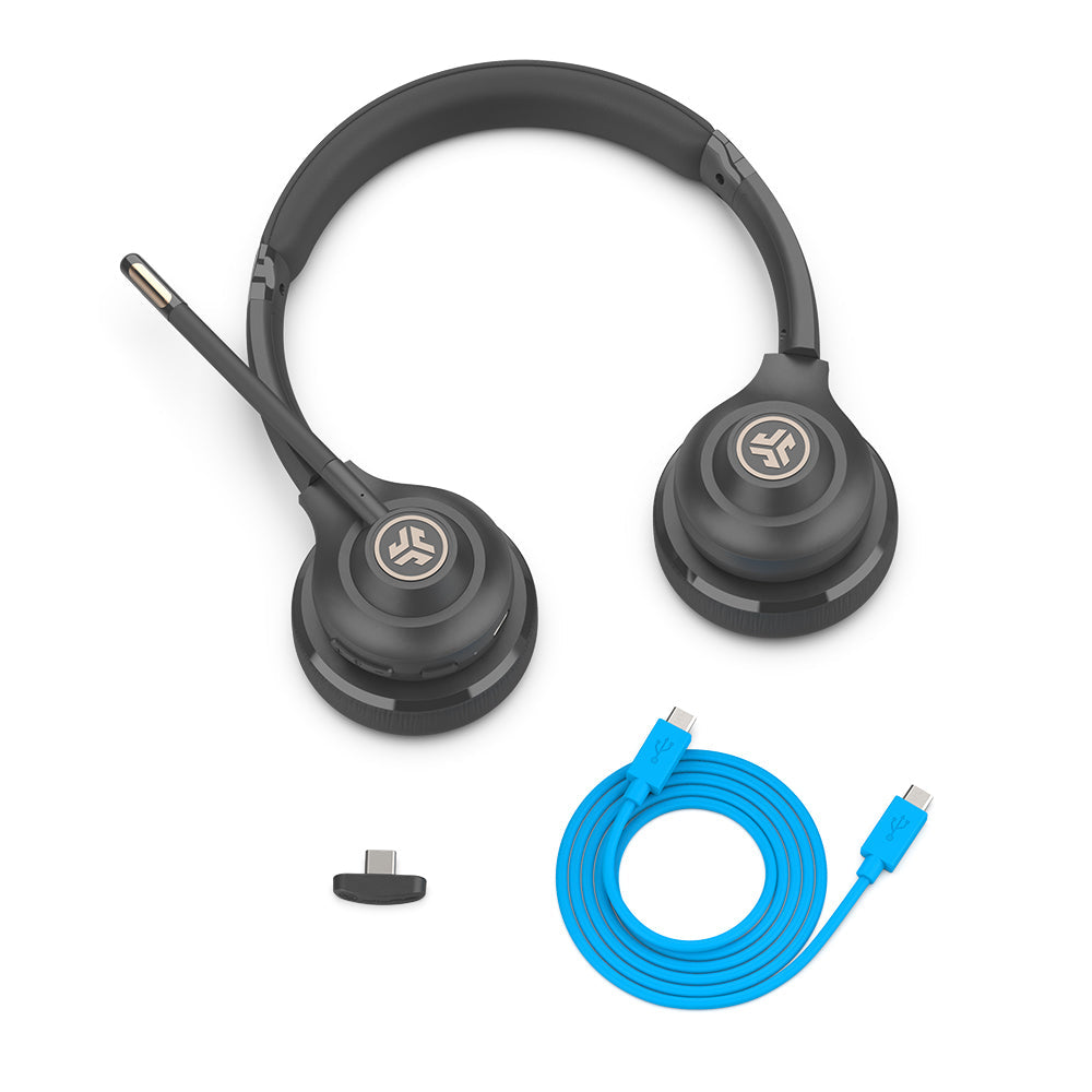 GO Work Wireless On-Ear Headset Gen 2 Black - Noise Cancelling Bluetooth Headphones for Office, Home & Travel - Comfortable Lightweight Design for Long Work Sessions