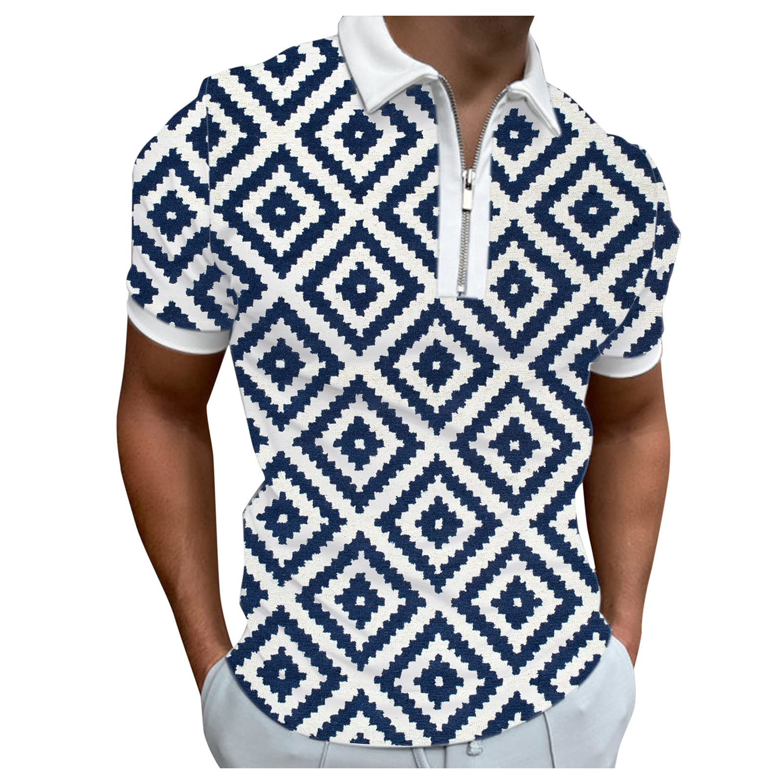 Men's Quick Dry Short Sleeve Polo Shirt - Breathable Athletic Tee with Print Lapel for Sports & Casual Wear | eczipvz T-Shirts Pack