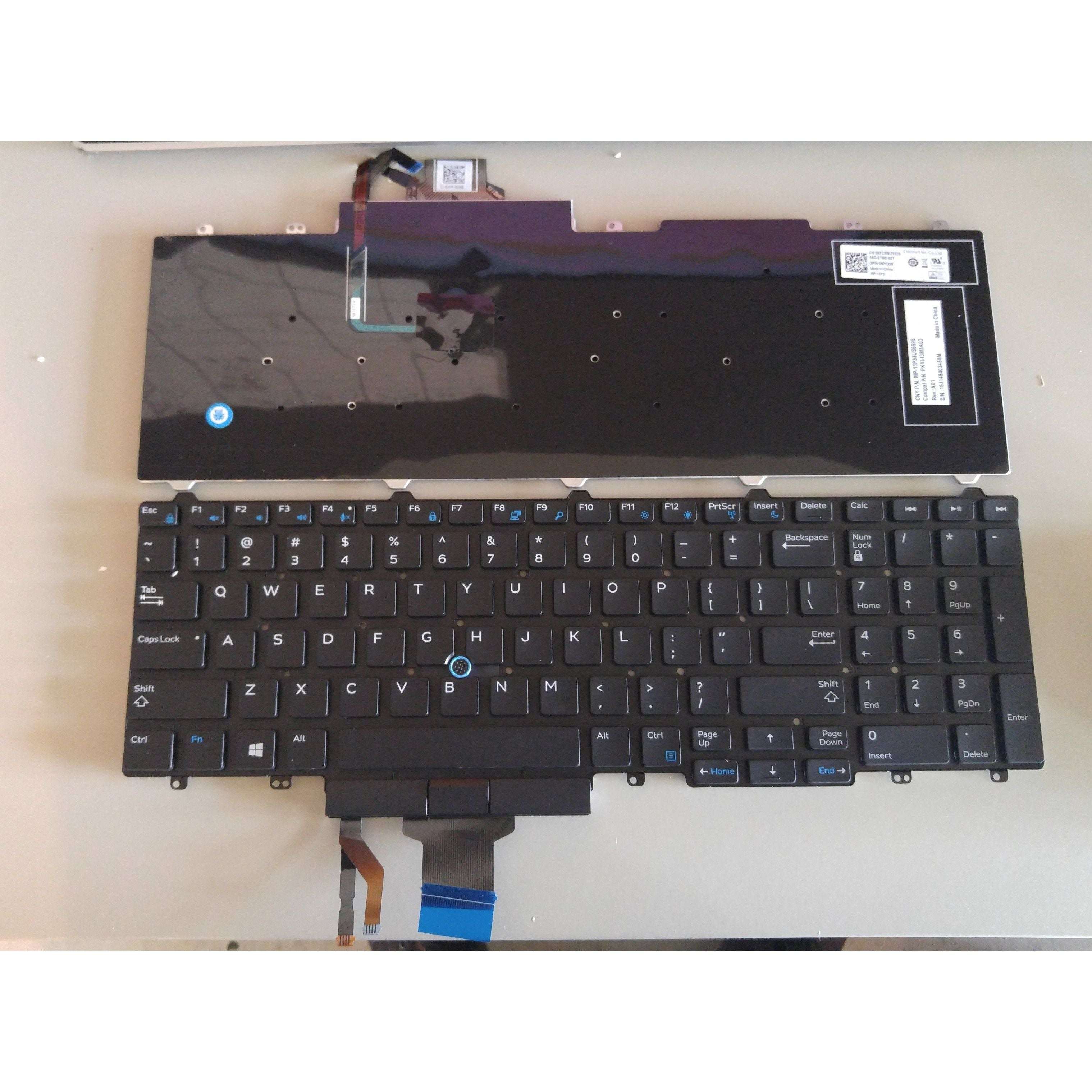 Original Dell Latitude E5550 E5570 E5580 Laptop Keyboard with Touchpad Buttons - Replacement Part N7CXW 0N7CXW PK1313M4A00 - Perfect for Office Work, Business Travel & Home Use