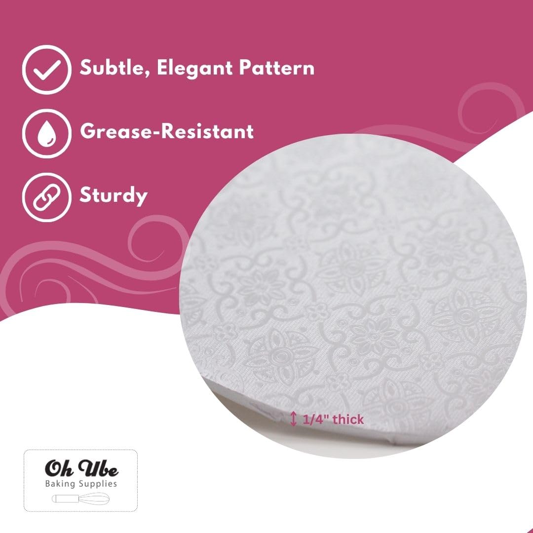 12-Pack 12 Inch Round Corrugated Cake Boards - Food-Grade Greaseproof Wraparound Cake Drums (1/4