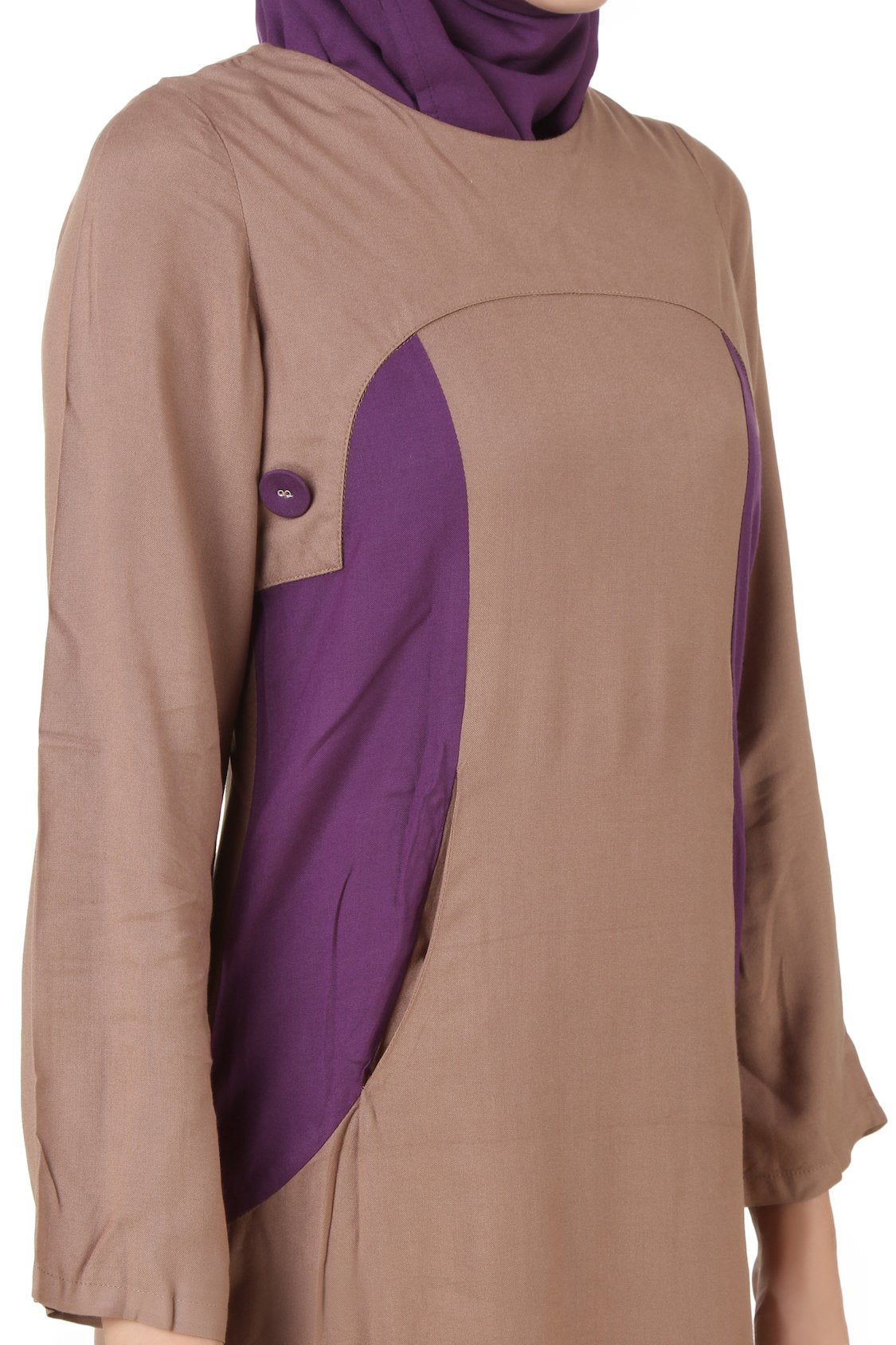 Afreen Khaki Rayon Abaya - Modest Muslim Prayer Dress for Women - Perfect for Prayer, Mosque, and Special Occasions