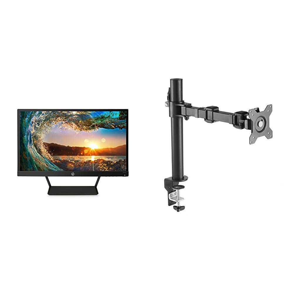HP Pavilion 21.5-Inch Full HD IPS LED Monitor (22cwa) with Adjustable Stand - 1920x1080 Resolution, HDMI/VGA Ports, Black - Perfect for Home Office, Gaming & Productivity - Includes AmazonBasics Height-Adjustable Steel Monitor Arm Mount