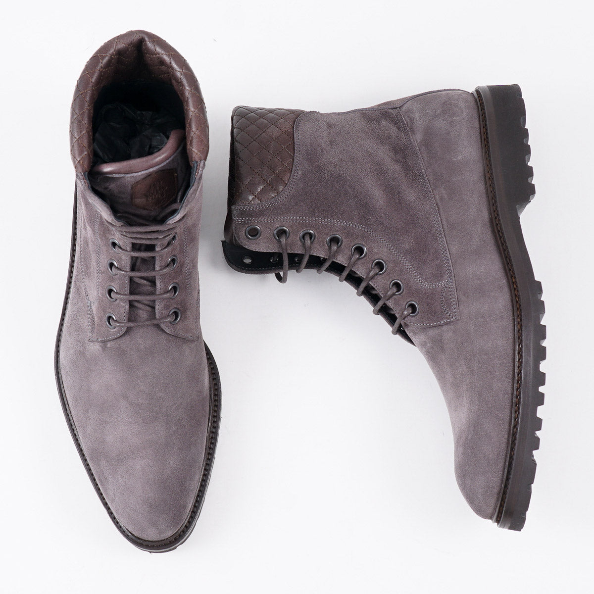 Di Bianco 'Torino' Suede Combat Boots - Women's Chunky Heel Ankle Boots for Fall & Winter | Stylish & Comfortable for Casual Outfits, Date Night & Office Wear
