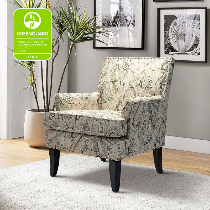 Bradley Armchair - Modern Accent Chair for Living Room, Bedroom & Office - Comfortable Upholstered Lounge Chair with Sturdy Wooden Legs - Perfect for Relaxing, Reading & Decorating Your Home