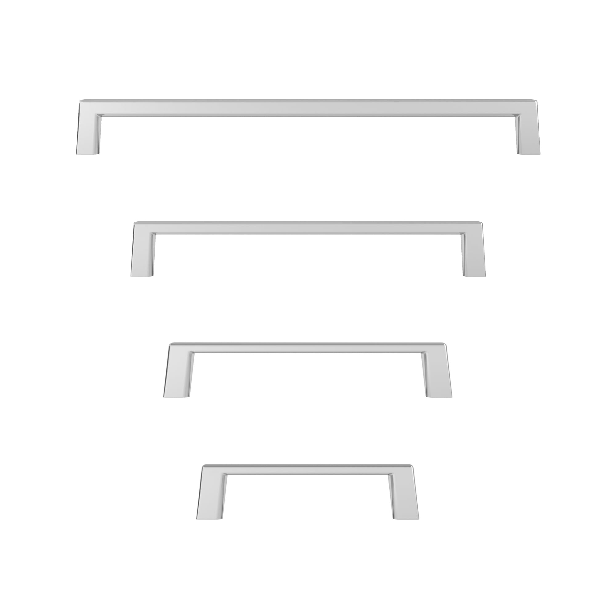 Modern Chrome Rectangular Cabinet & Drawer Pull Handle - 3 Inch (76mm) Center-to-Center - Richelieu Hardware BP10743140 Eglinton Collection - Perfect for Kitchen Cabinets, Bathroom Vanities & Furniture Upgrades