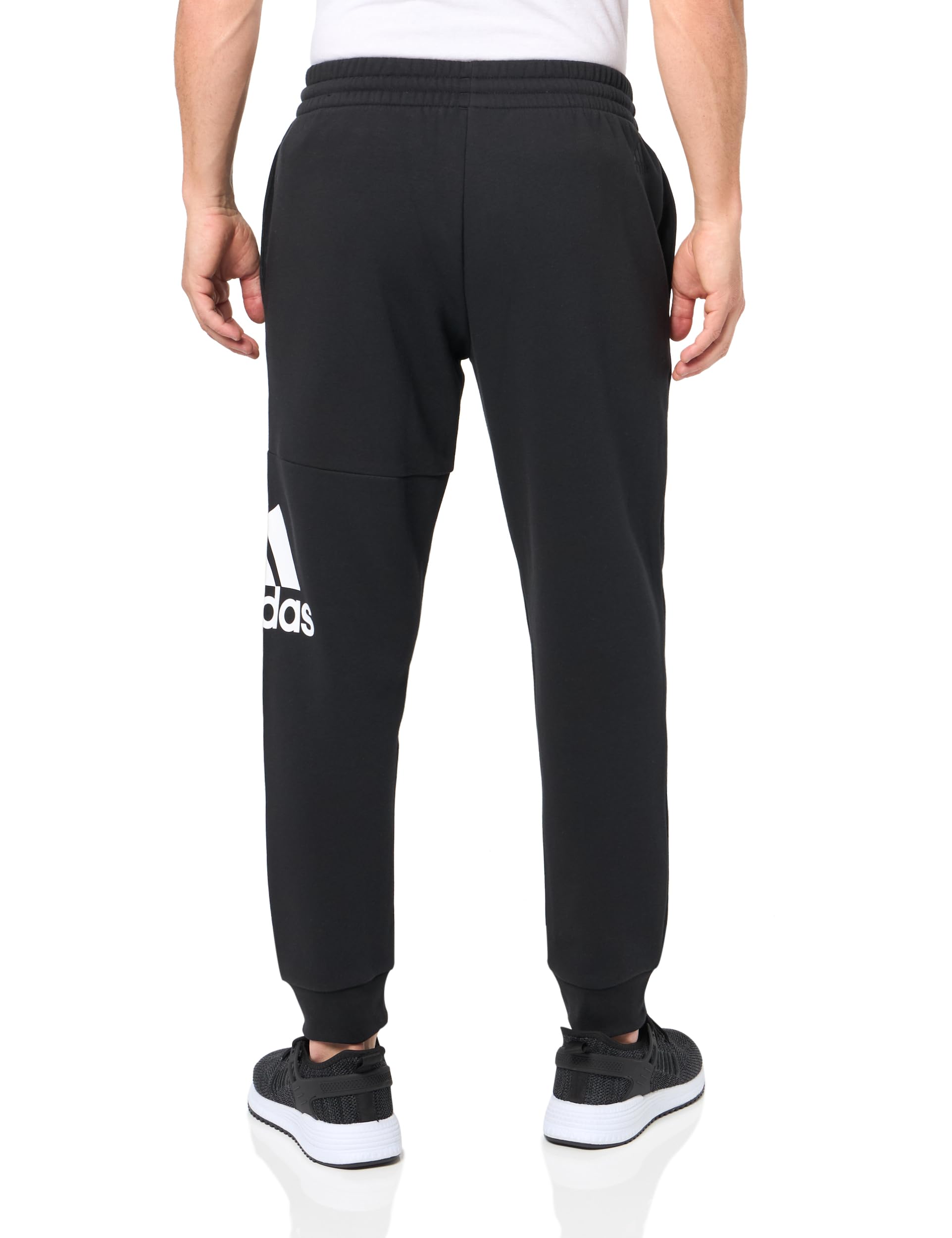Adidas Men's Essentials Fleece Jogger Pants with Tapered Cuff & Big Logo - Comfortable Athletic Sweatpants for Gym, Running, Lounge & Casual Wear