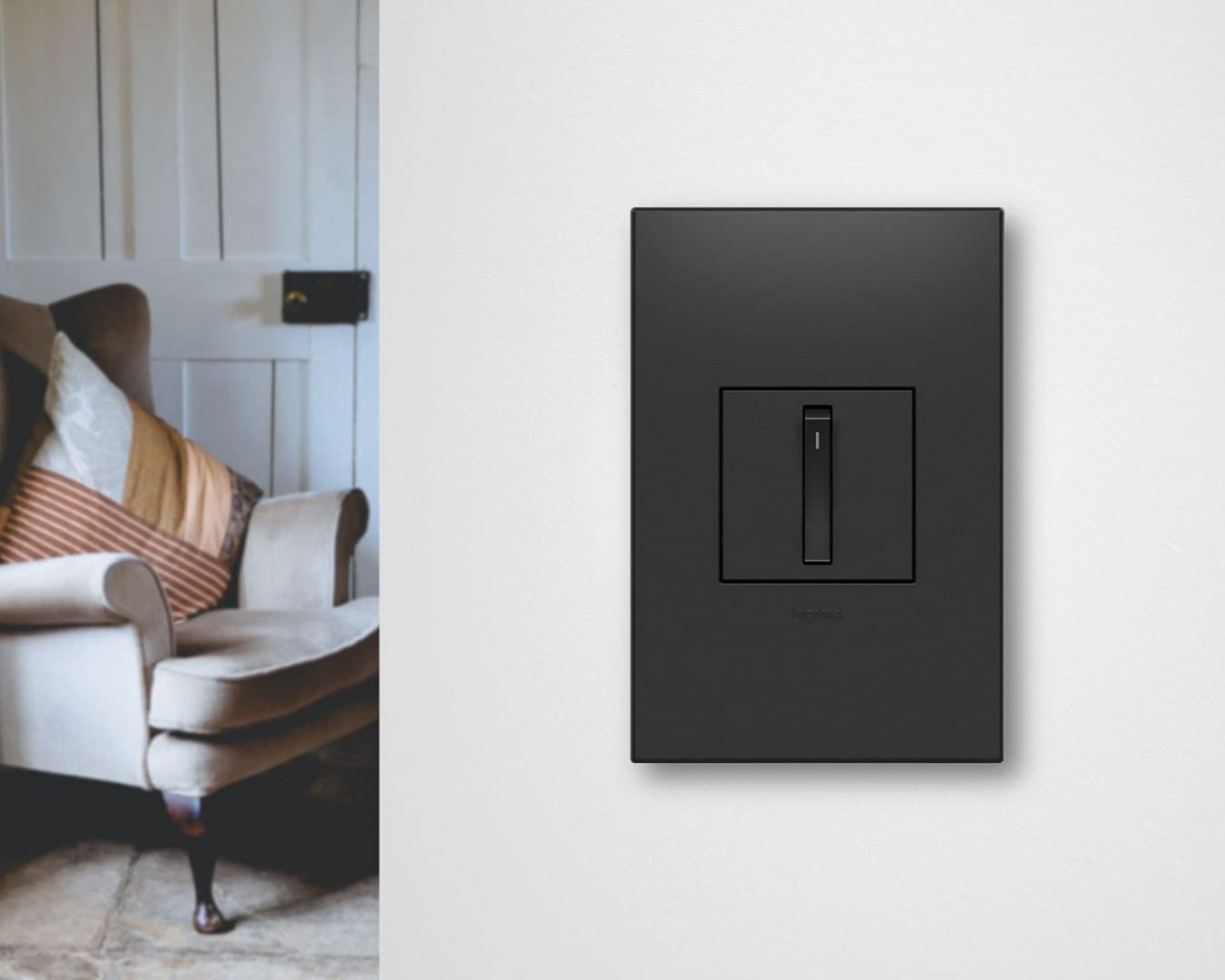 Legrand Adorne 15 Amp Whisper Single-Pole 3-Way Light Switch with Wall Plate (4 Pack, Magnesium) - ASWR1532M4WP-4PK - Perfect for Home, Office & Commercial Lighting Control