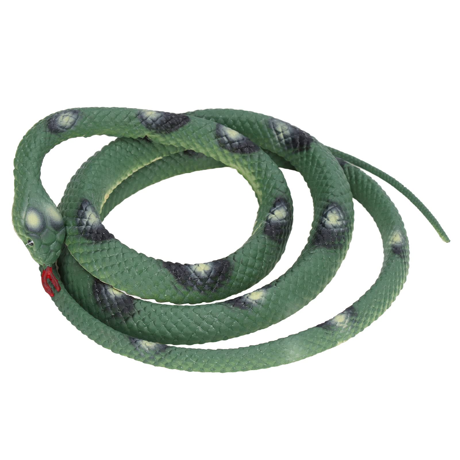 Realistic Hand-Painted Rubber Snakes - Green Plastic Garden Decor for Lawns, Tables & Outdoor Scenes | Perfect for Halloween Pranks, Party Decorations & Scarecrow Props