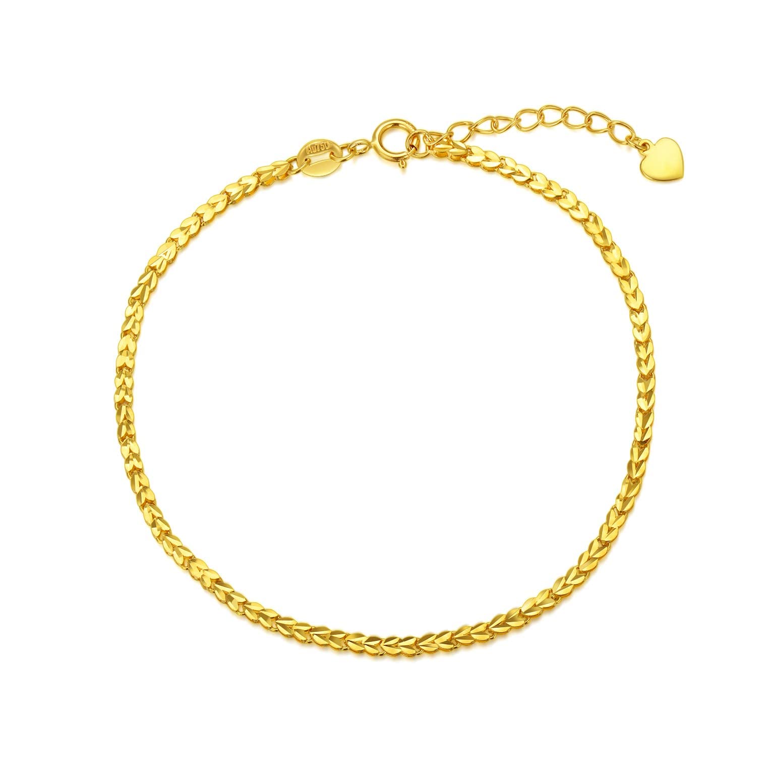 18K Real Gold Bracelet for Women - Elegant Italian Link Chain Jewelry for Mom, Wife, Girlfriend | Perfect Mother's Day, Anniversary & Birthday Gift | Ideal for Weddings, Parties & Special Occasions