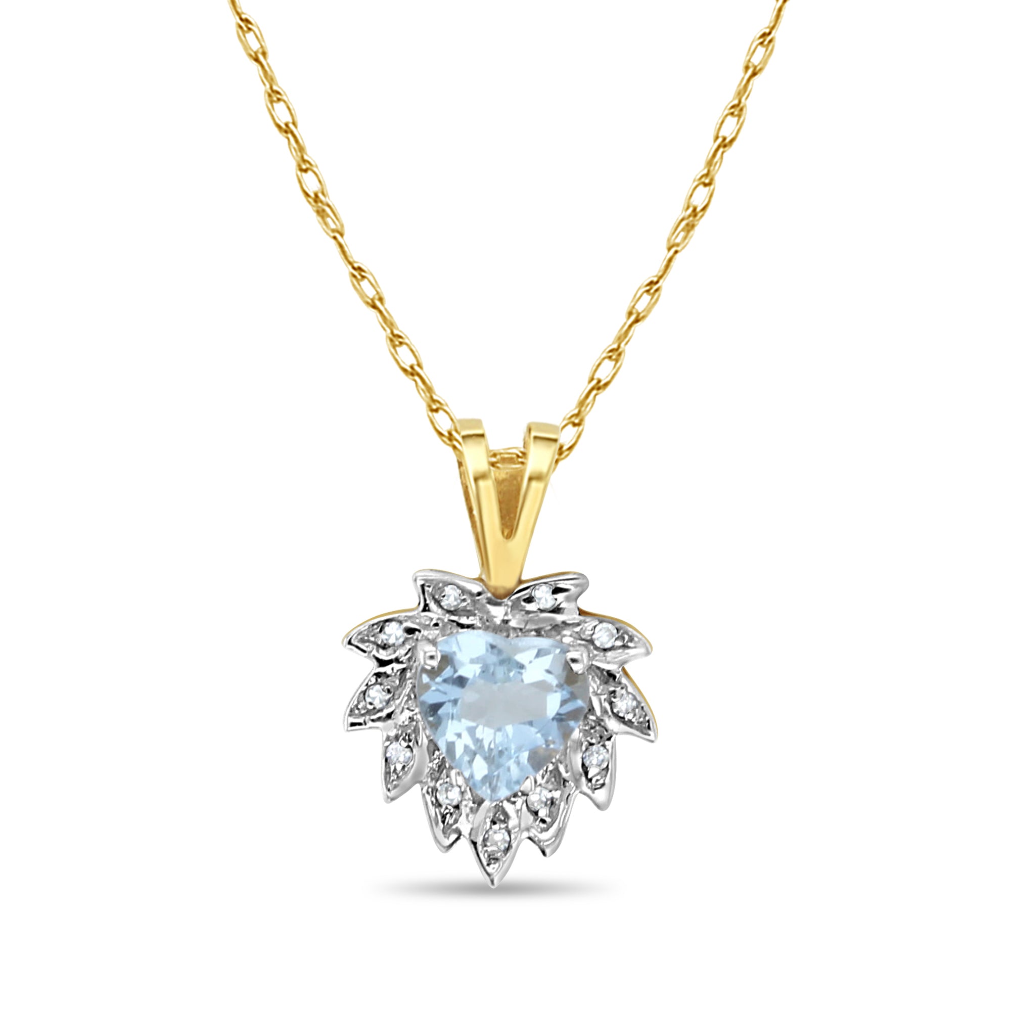 Elegant Heart Shaped Aquamarine Necklace with Pave Diamond Halo - Perfect for Valentine's Day Gifts, Anniversary Jewelry & Romantic Occasions