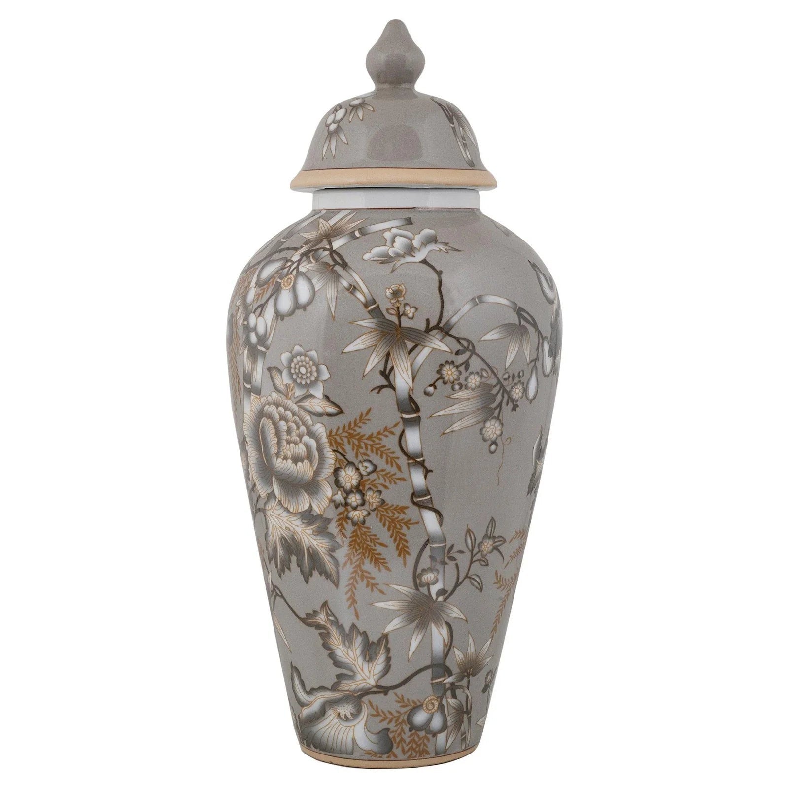 Amira 19-Inch Decorative Glass Jar with Botanical Finish - Perfect for Home Decor, Storage, and Floral Arrangements