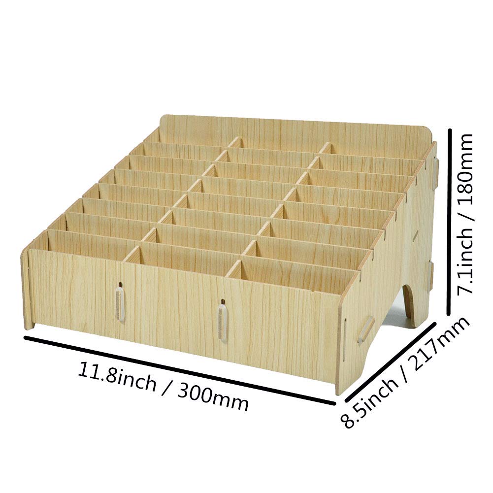 XICHENGSHIDAI 24-Slot Phone Storage Box - Beige Desktop Organizer for Classroom & Office