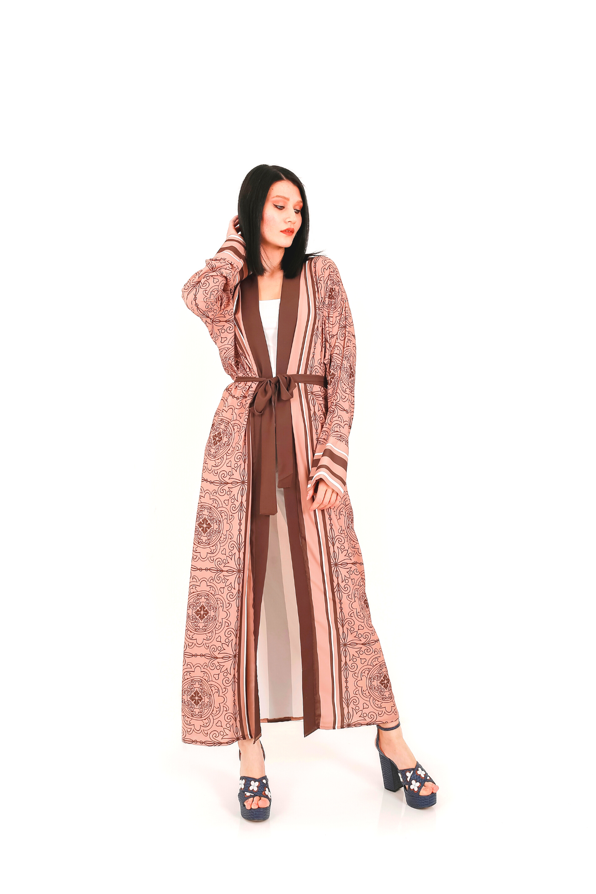 Japanese Inspired Open Front Kimono - Sasha Floral Print Lightweight Cover Up for Women, Beachwear, Loungewear, Yoga & Summer Outfits