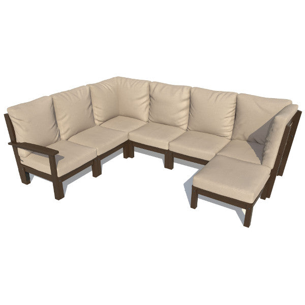 Custom 7-Piece Deep Seating Sectional Sofa Set with Ottoman - Modern L-Shaped Couch for Living Room, Family Room & Lounge Areas