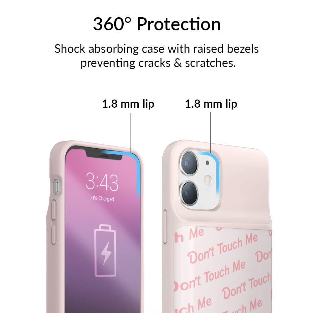 Don't Touch Me iPhone Charging Case - Shockproof Protective Cover with Built-in Battery for iPhone [Model] | Perfect for Travel, Outdoor Activities & Daily Use