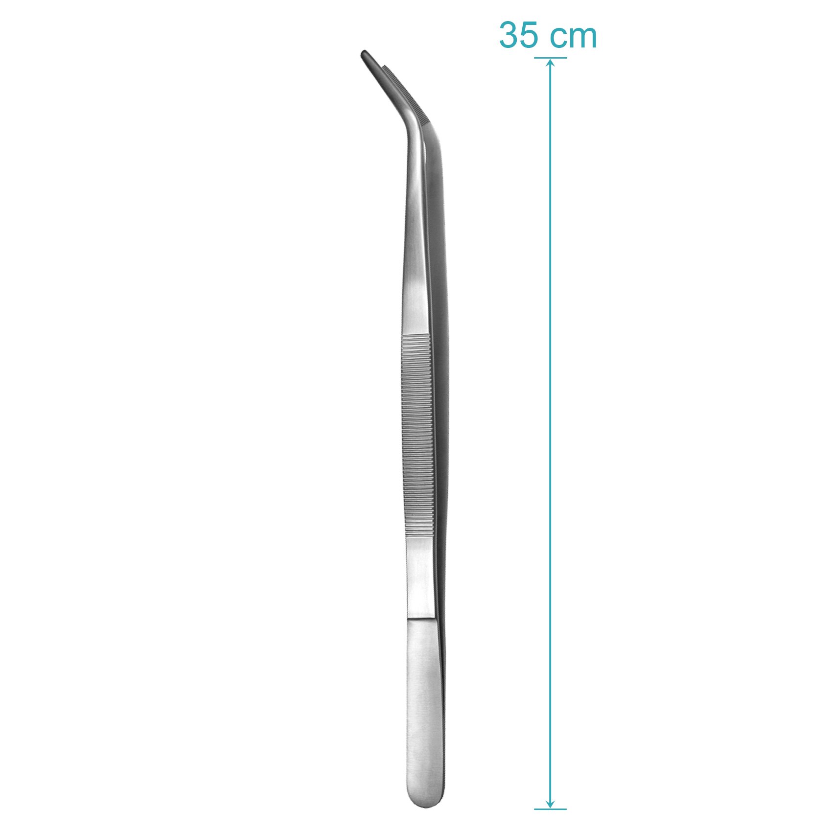 Premium Stainless Steel Cooking Tweezers Set of 4 - 35cm Curved Kitchen Tongs for BBQ, Grilling & Precision Plating | Professional Chef Tools for Restaurants & Home Kitchens
