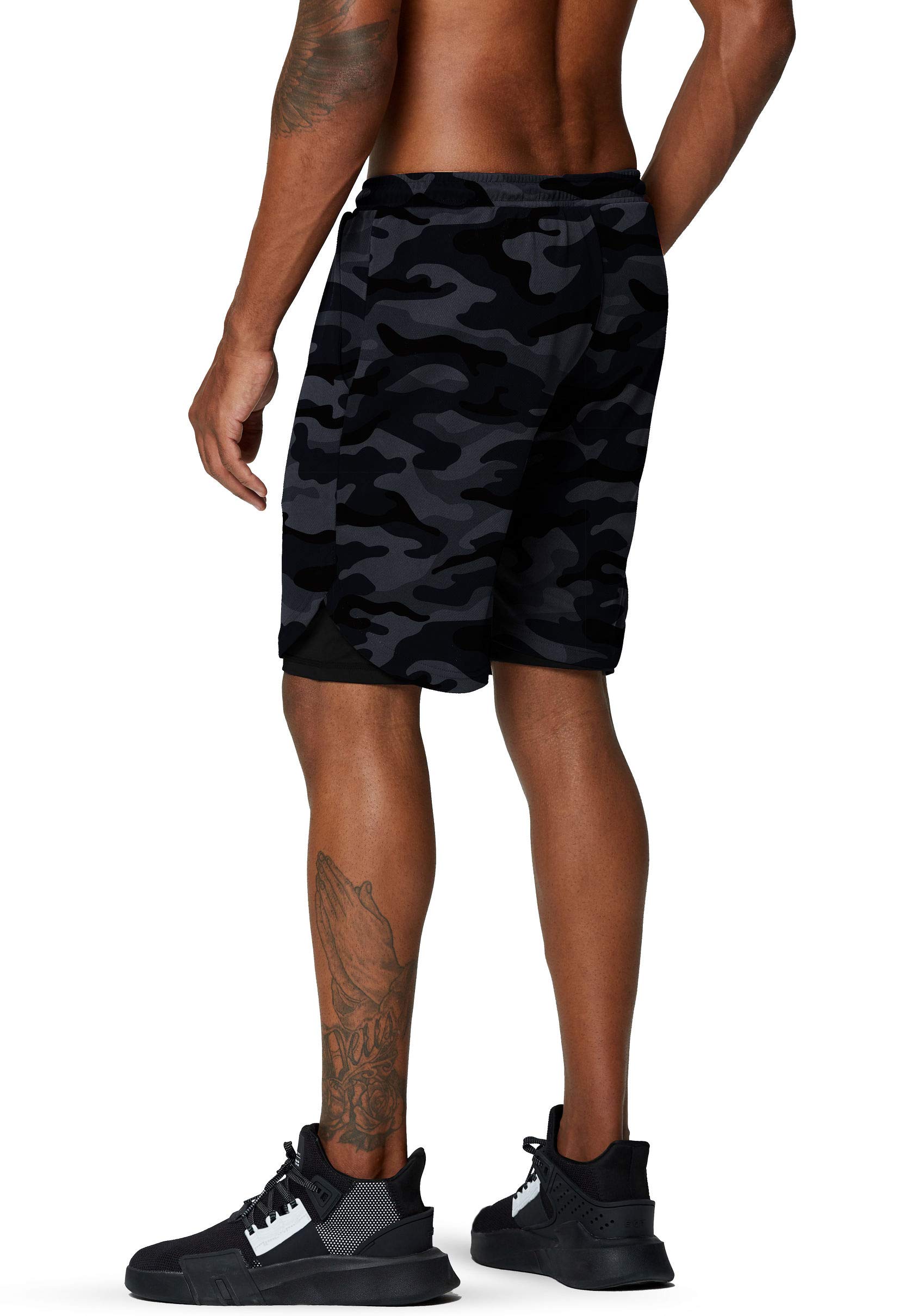 Pinkbomb Men's 2-in-1 Running Shorts with Phone Pocket - Quick Dry Gym Workout Shorts for Men | Perfect for Jogging, Training & Outdoor Activities