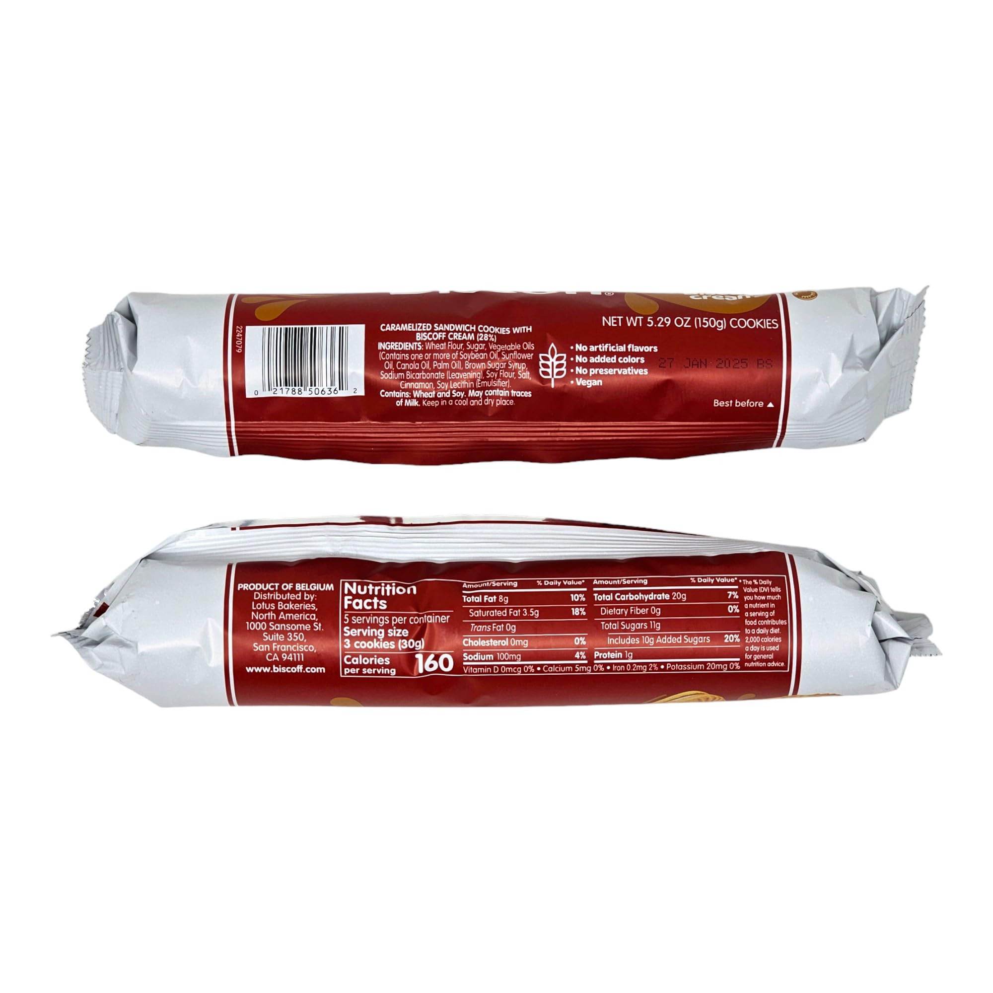Delicious Sandwich Cookies with Cream Filling - 5.29oz Pack (15 Cookies) - 2-Pack Bundle (30 Cookies Total) - Perfect for Snacking, Lunchboxes & Office Treats