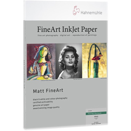 Hahnemuhle Photo Rag Ultra Smooth Fine Art Paper - 17 x 22 Inches, 25 Sheets - Premium Archival Quality for Photography, Inkjet Printing & Artistic Projects