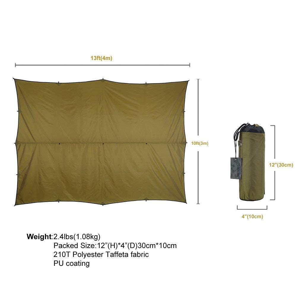 OneTigris Hideout Hammock Underquilt with Bulwark All-Season Camping Tarp & KOMPOUND Hammock - Lightweight Portable Outdoor Gear for Backpacking, Hiking, and Camping Adventures