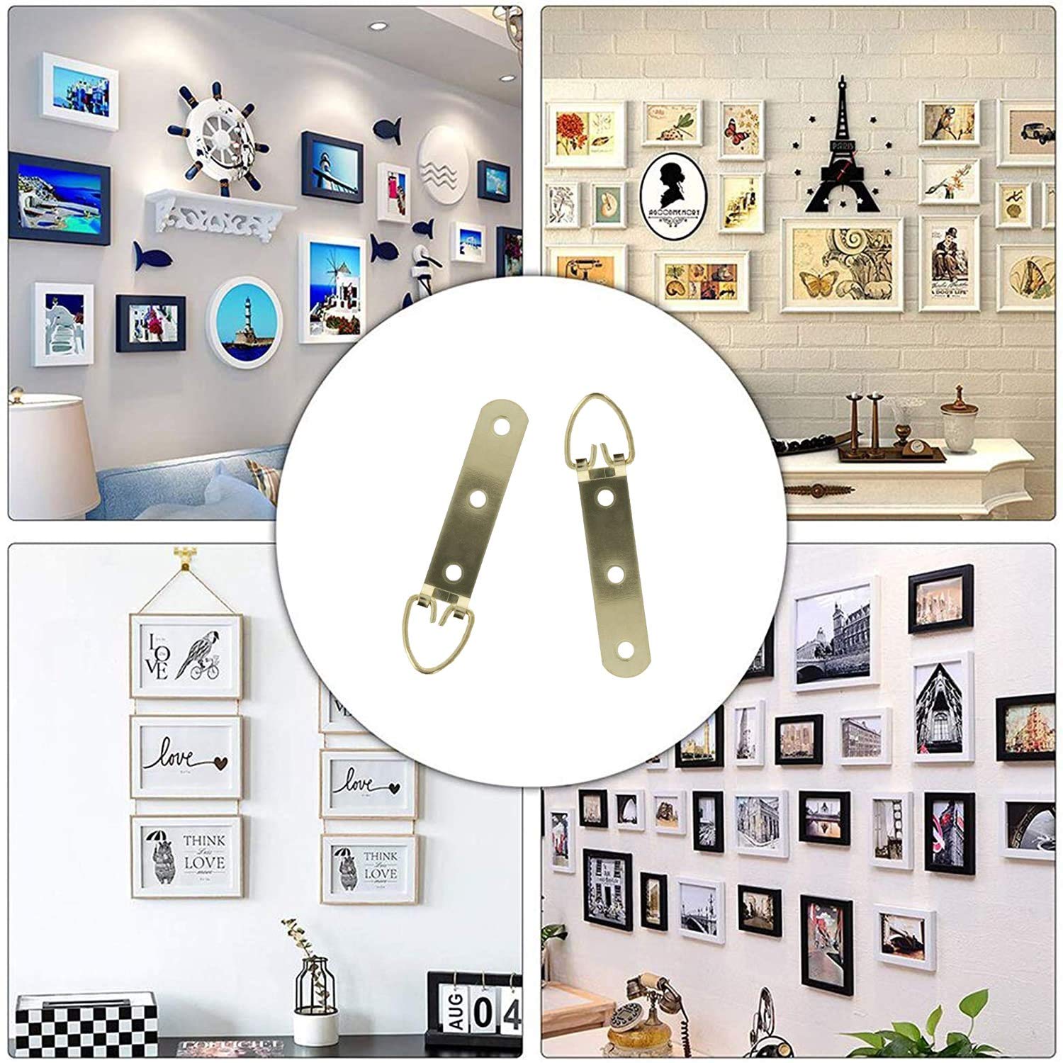 Gold Tone Picture Frame Buckle Kit - 10PCS 3.54