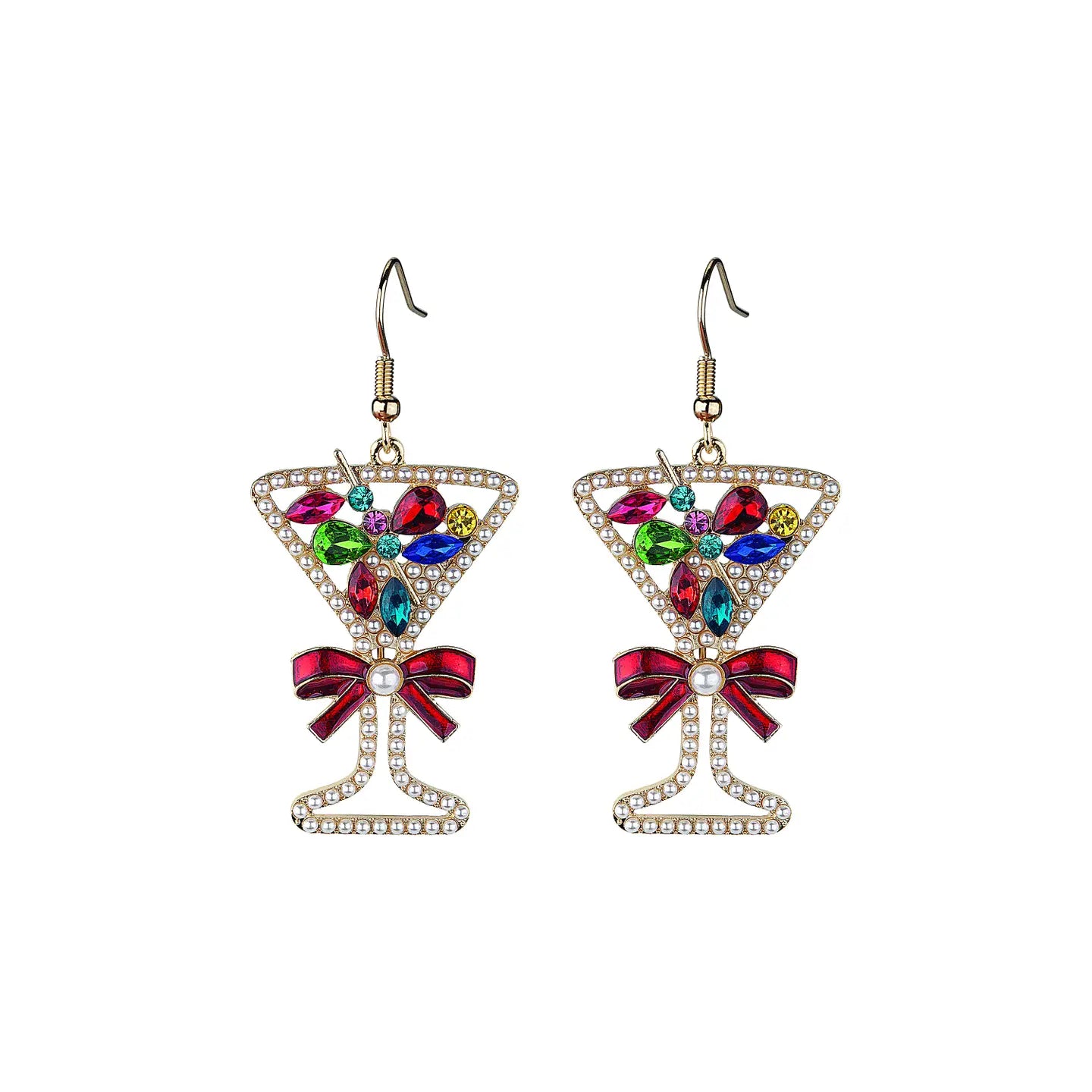 1.5 Inch Festive Christmas Cocktail Earrings - Sparkling Holiday Party Jewelry for Women - Perfect for Christmas Parties, Office Celebrations & New Year Events
