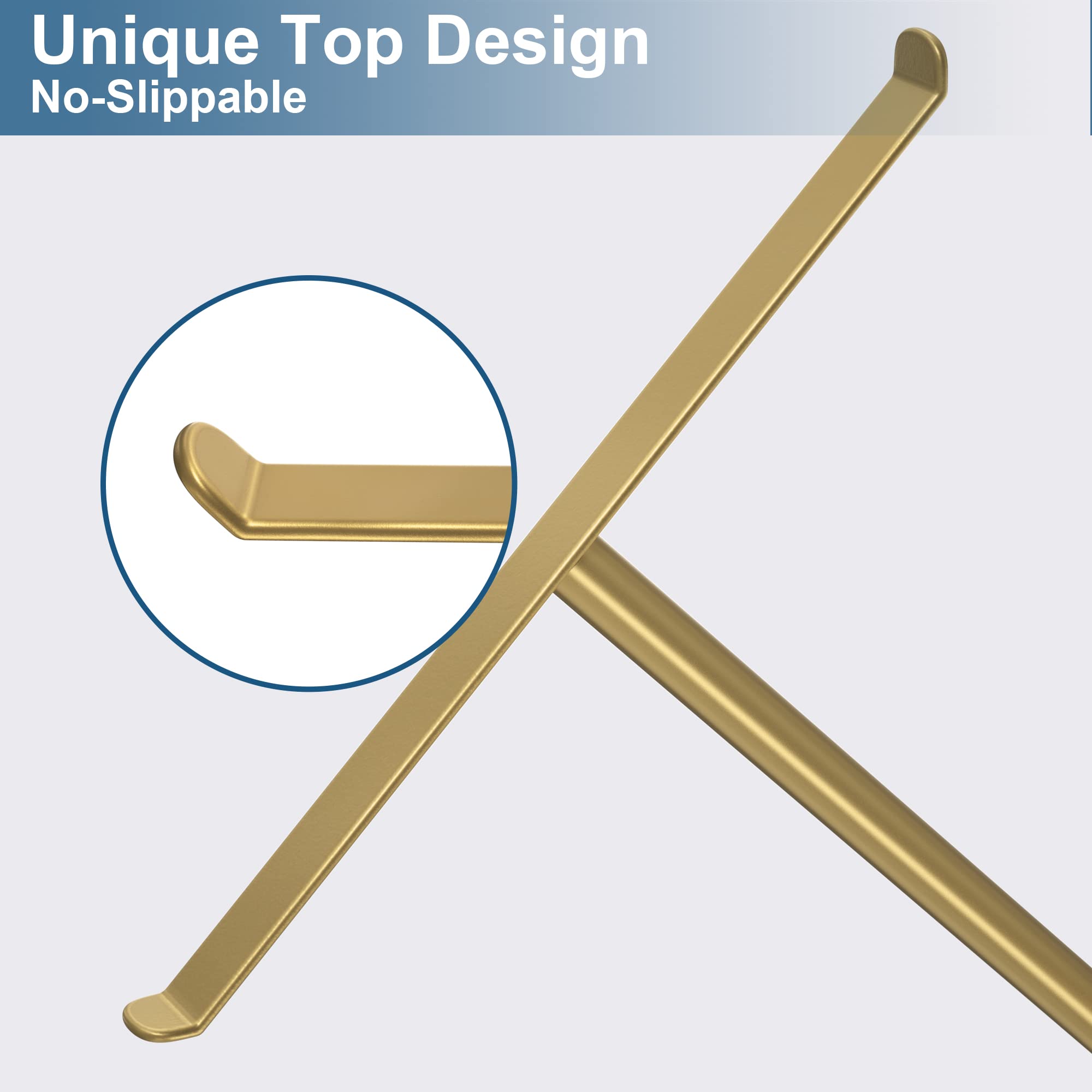 Gold T-Shape Hand Towel Stand - Bathroom & Kitchen Towel Holder Organizer for Fingertip & Display Towels - Perfect for Home, Hotel, and Spa Decor