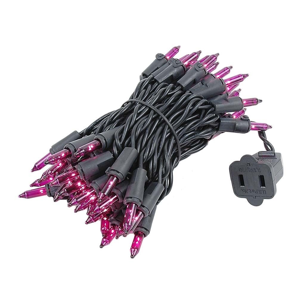 50 LED Purple Mini String Lights - Indoor/Outdoor Christmas Halloween Party Decor with Black Wire, UL Listed, 11 Feet Long - Perfect for Bedroom, Garden, Wedding & Holiday Lighting