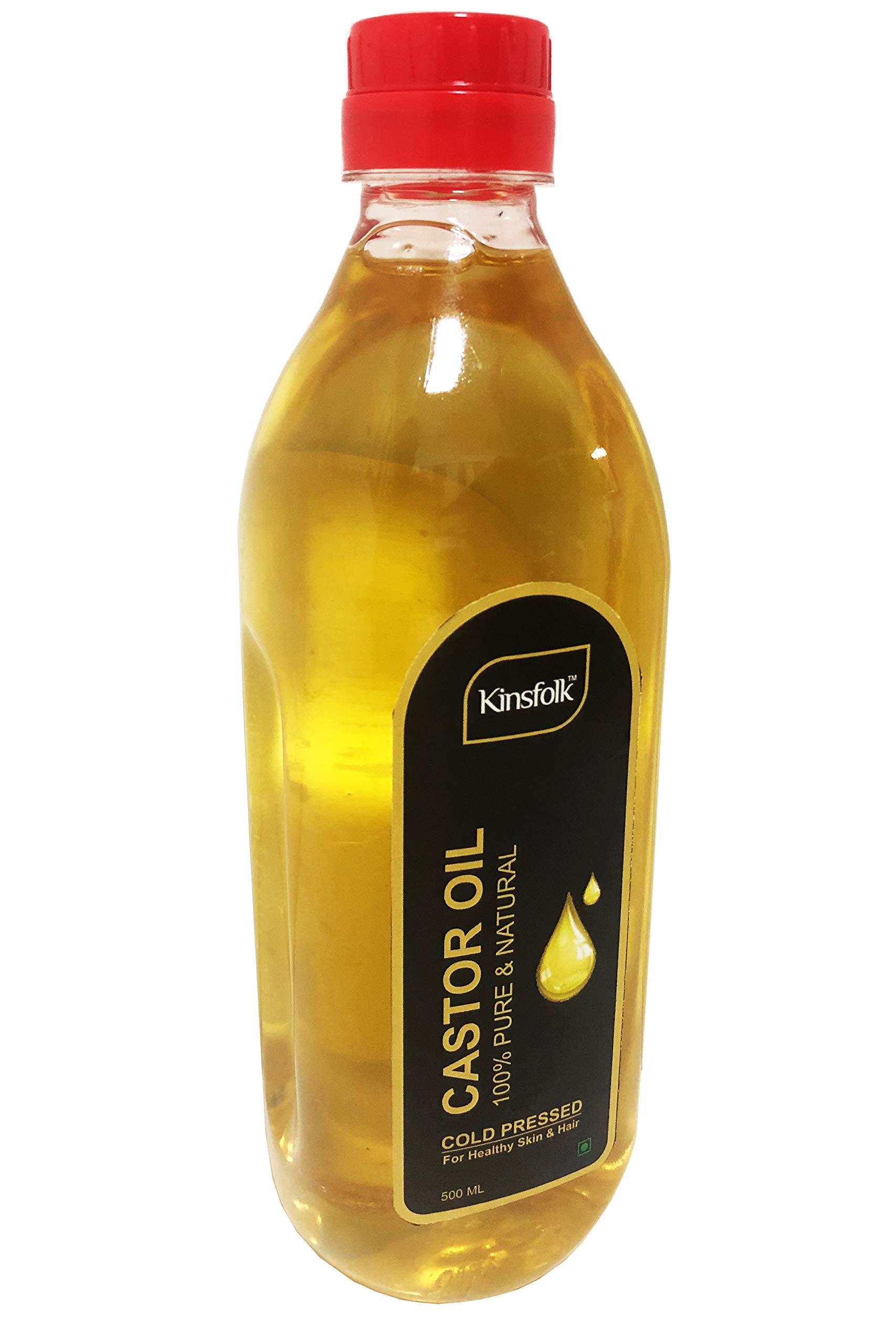 100% Pure Cold Pressed Castor Oil for Hair Growth & Skin Care - 500ml (Pack of 2) | Natural Hair Treatment, Eyelash & Eyebrow Enhancer, Moisturizer for Dry Scalp & Skin | Perfect for DIY Beauty & Hair Care Routines