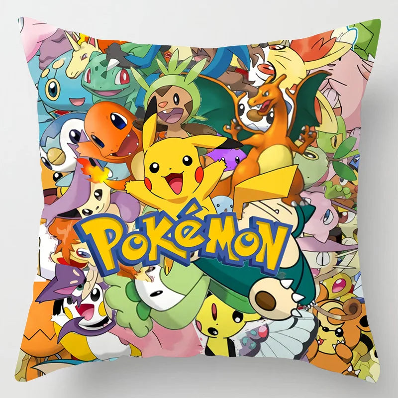 Pokemon Pillow & Cushion Covers - Soft Anime Character Bedding Decor for Kids Room, Gaming Chair, Sofa & Car Accessories