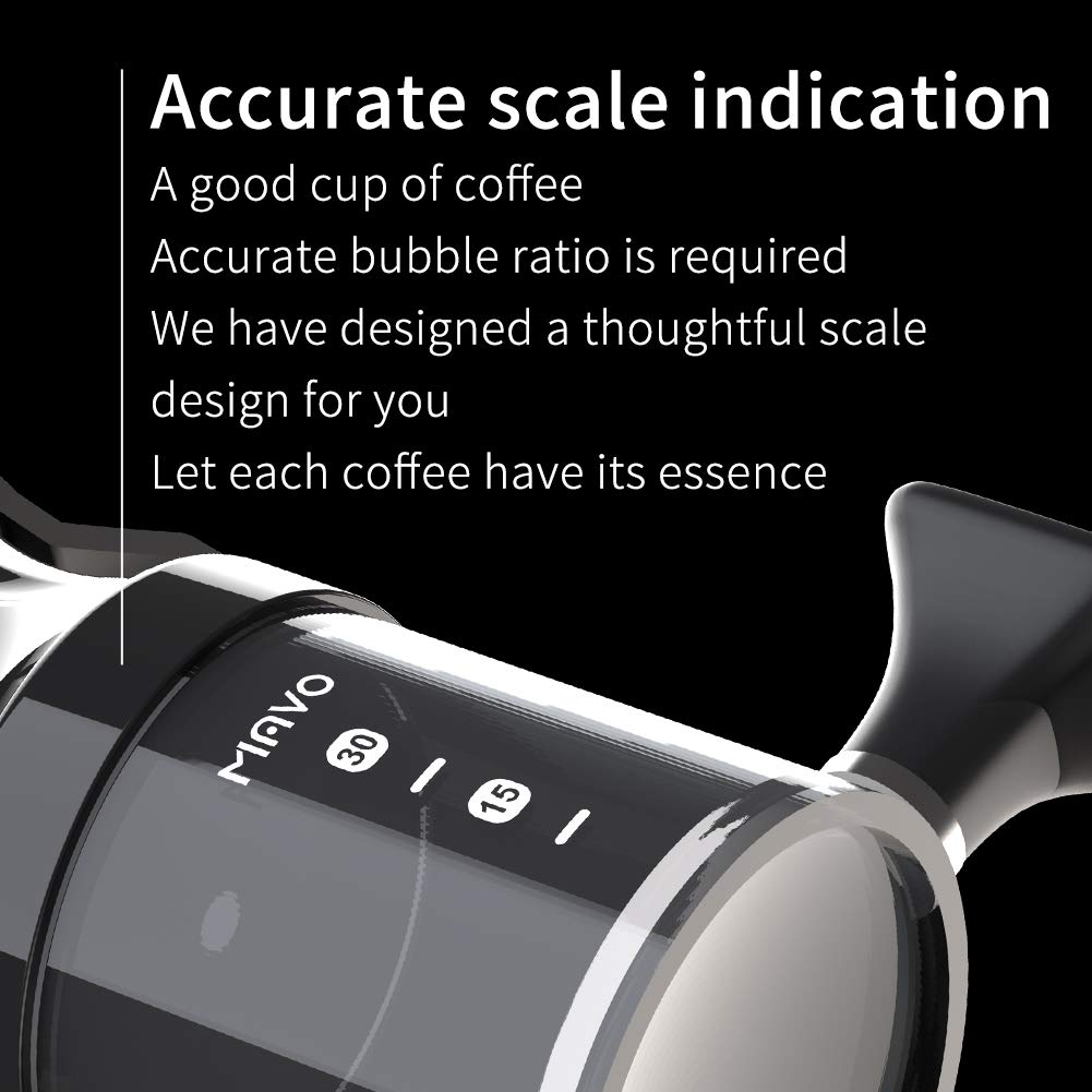 Premium MAVO Manual Coffee Grinder with Conical Ceramic Burrs - Adjustable 2-12 Settings for French Press, Pour Over & Espresso - Portable Hand Crank Coffee Bean Mill for Home, Camping & Travel