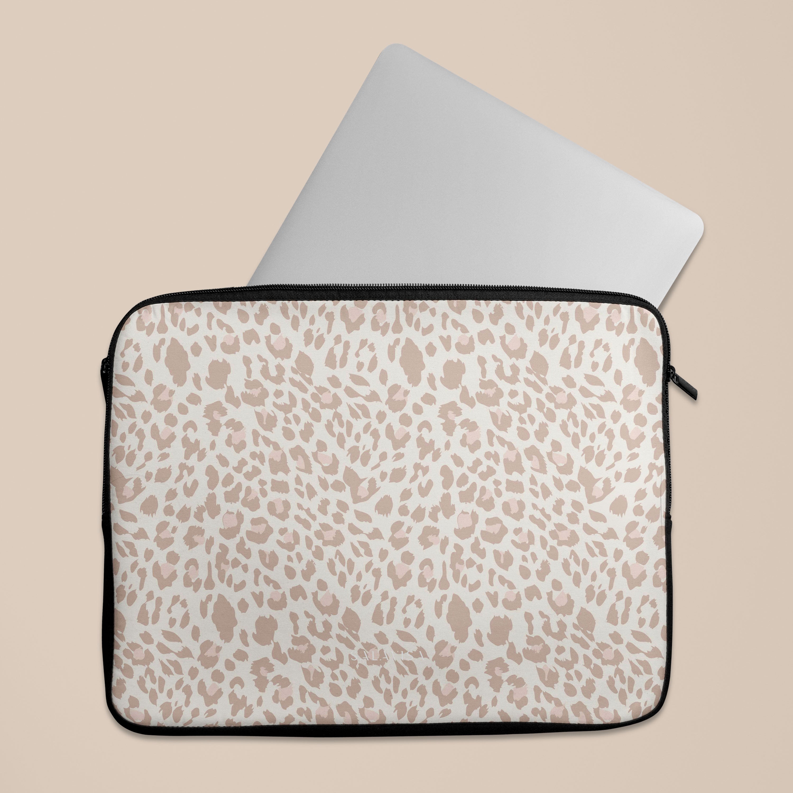 Premium Beige Safari Laptop Sleeve Case - 13-15 Inch Protective Cover for MacBook Pro/Air, Travel & Office Use
