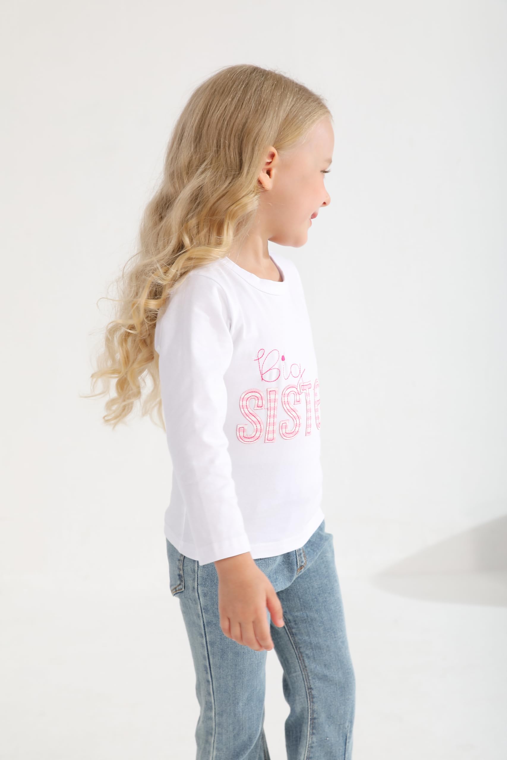 Big Sister Shirt for Toddler Girls - Long Sleeve Baby Announcement Outfits for Special Occasions