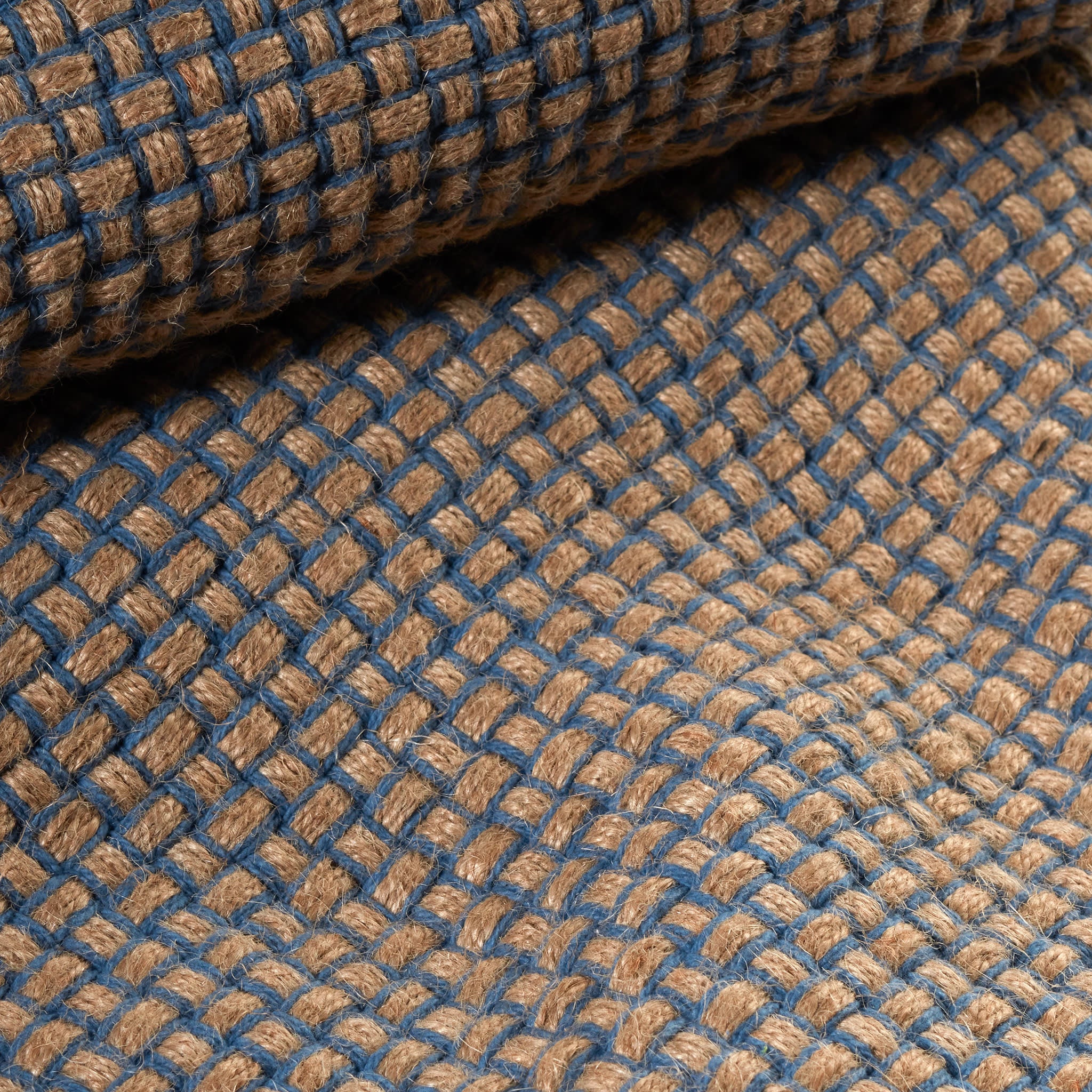 Handwoven Jute Area Rug - Navy Blue Natural Fiber Floor Mat for Living Room, Bedroom, or Entryway | Eco-Friendly & Durable Home Decor