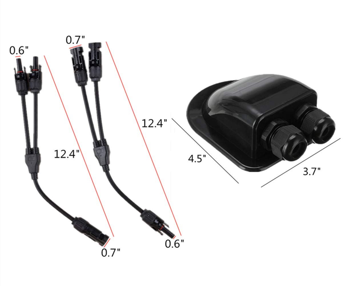 RV Solar Cable Entry Gland Box & Y Connector Kit for Marine, Boat, Caravan - Waterproof Solar Accessories