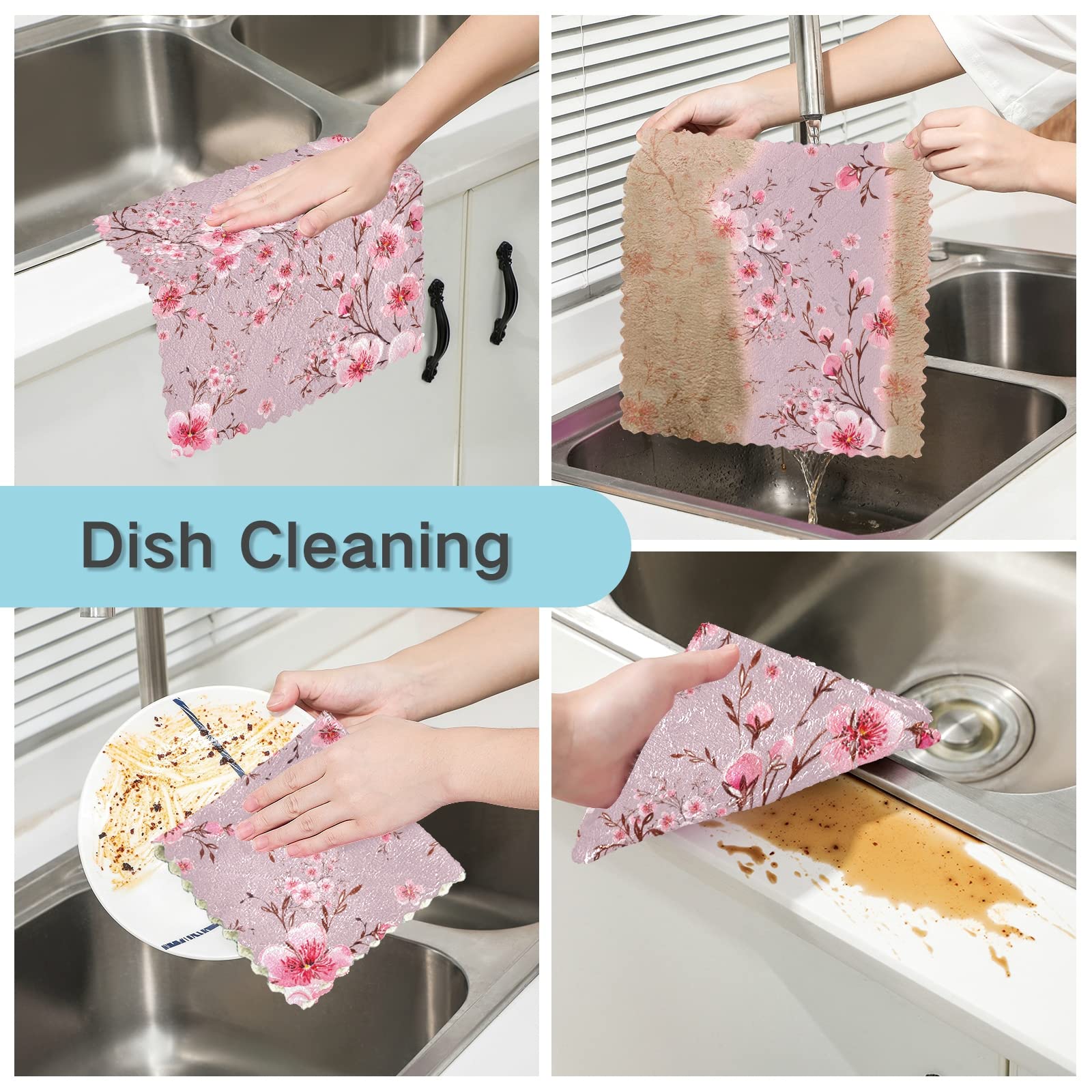 ALAZA Super Absorbent Dish Towels Set of 6 - 11