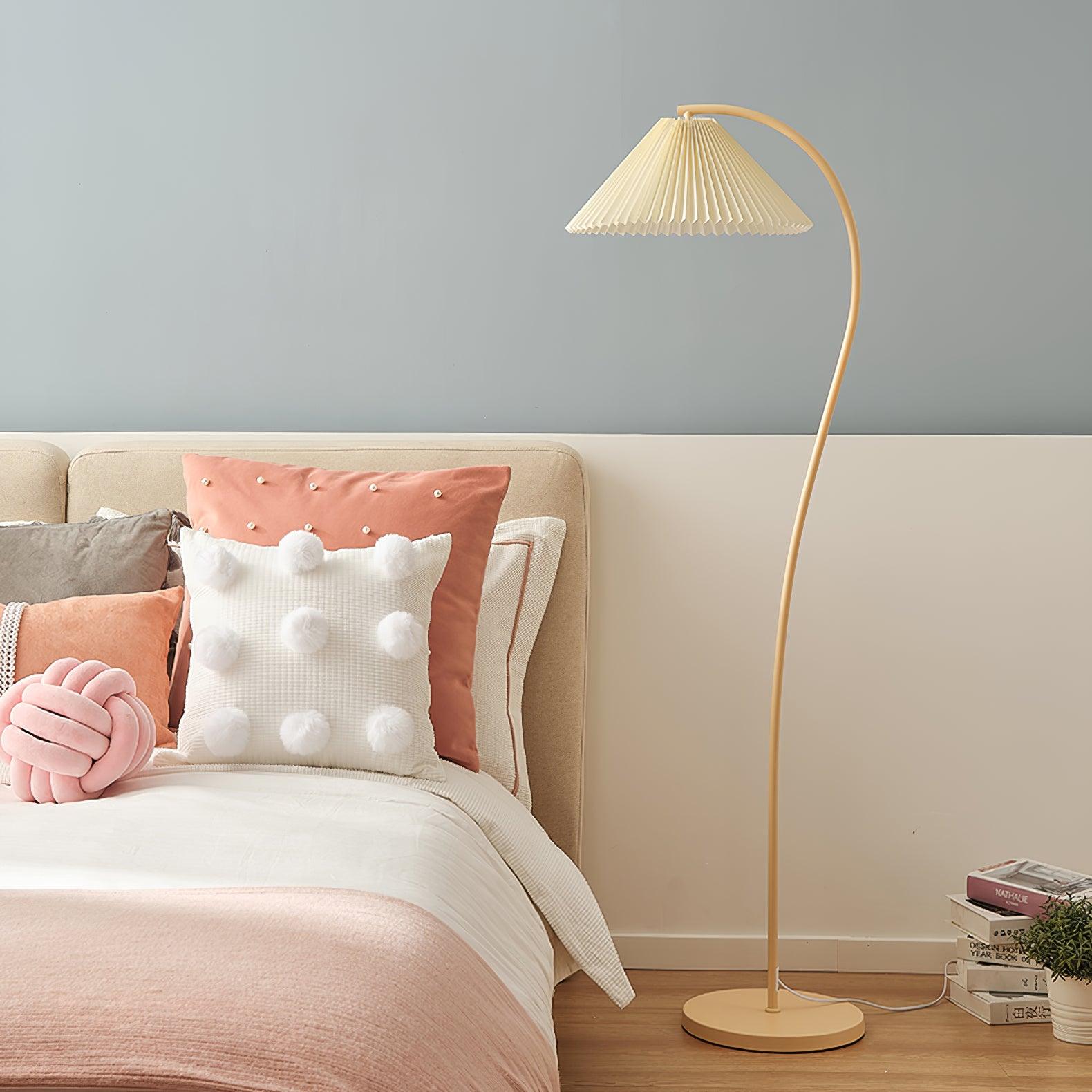 Crescini Modern Pleated Floor Lamp - Adjustable Height Standing Light for Living Room, Bedroom, or Office - Soft Ambient Lighting for Reading & Relaxation