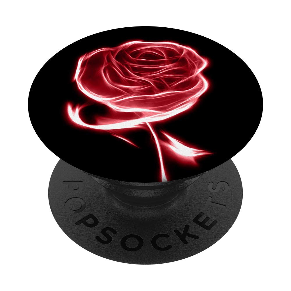 Rose Grip Red Flower Design - Floral Chic Design | Elegant Phone Grip with Rose Pattern for Women | Perfect for Everyday Use, Selfies, and Phone Protection