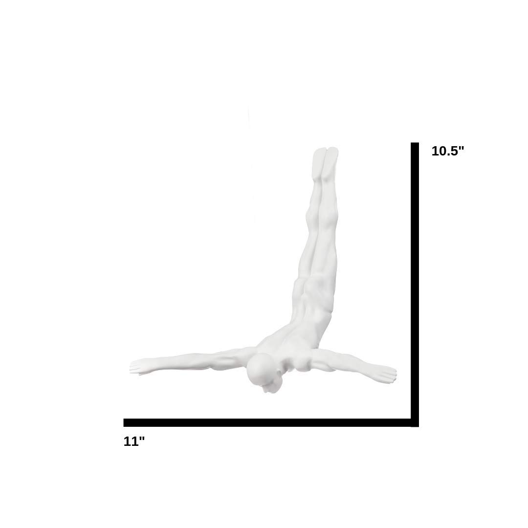Finesse Decor Elegant Home Office Diving Man Statue - Modern Resin Wall Art Sculpture for Living Room, Bedroom & Office Decor - Perfect Gift for Home & Office