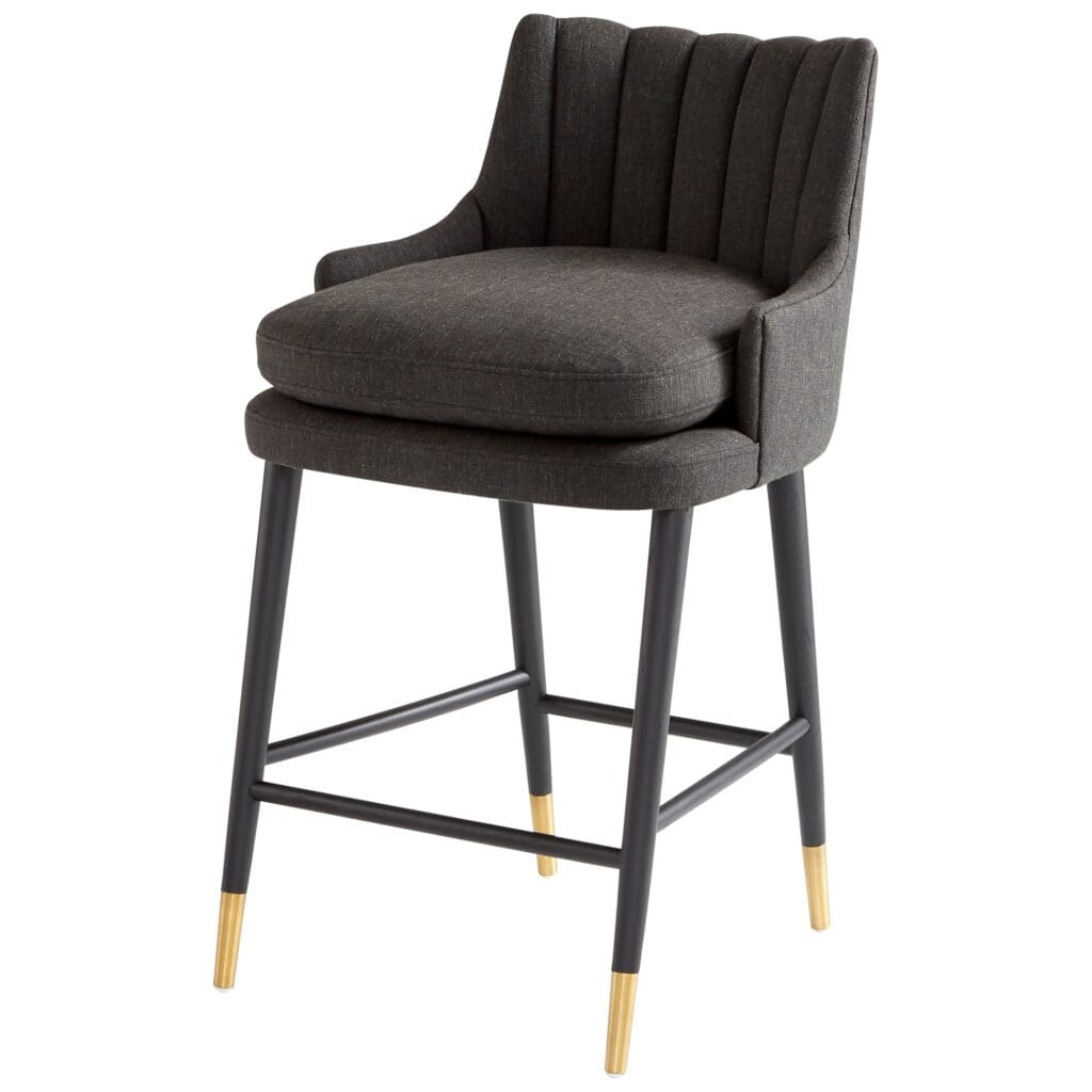 Cyan Design 10785 Tesoro Counter Stool - Charcoal Grey Medium Height Bar Stool for Kitchen Island, Breakfast Nook & Home Bar - Modern Dining Chair with Comfortable Seat