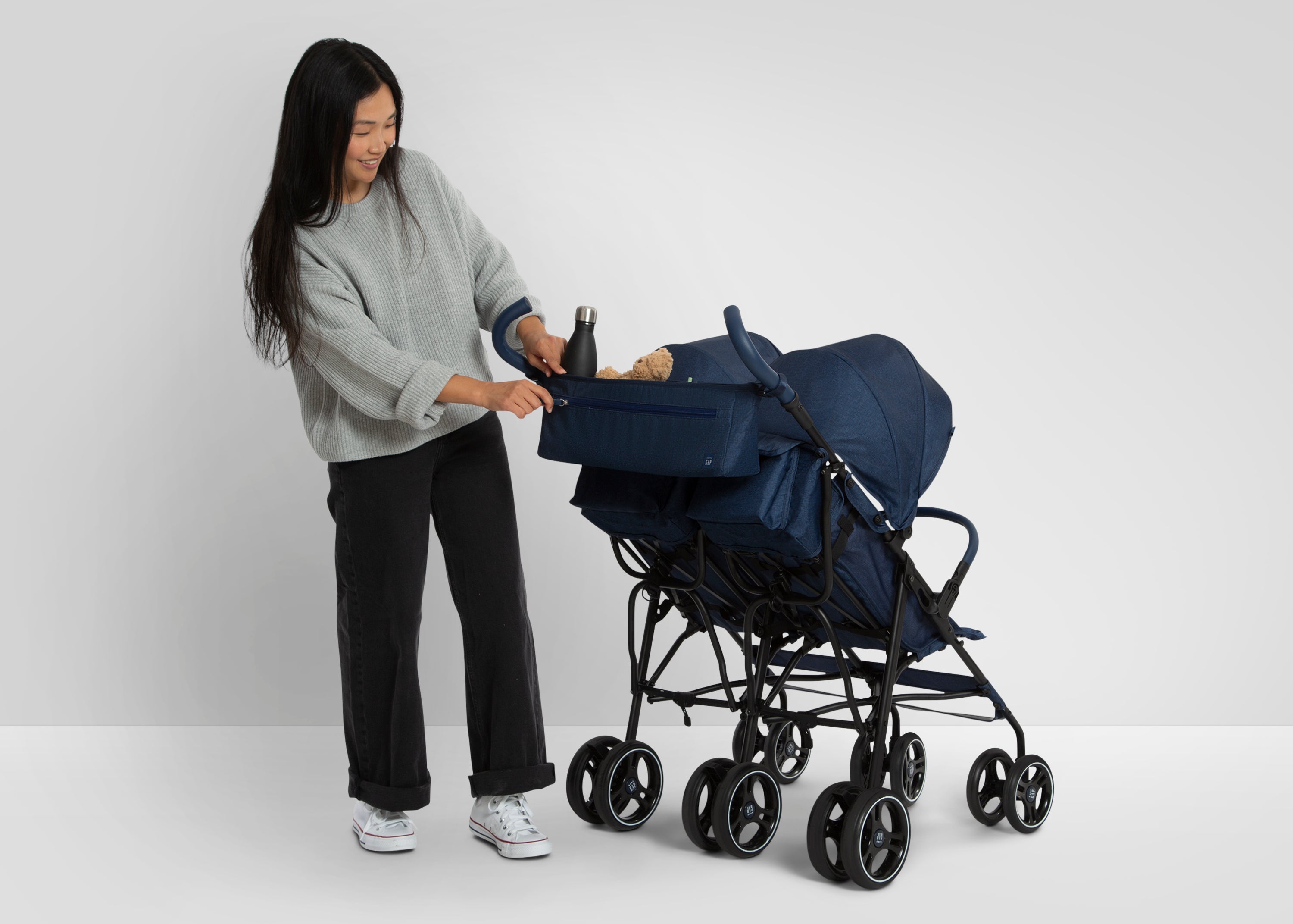 BabyGap Classic Parent Organizer for Double Stroller - Convenient Storage for Diapers, Bottles & Essentials - Perfect for Shopping, Travel & Family Outings