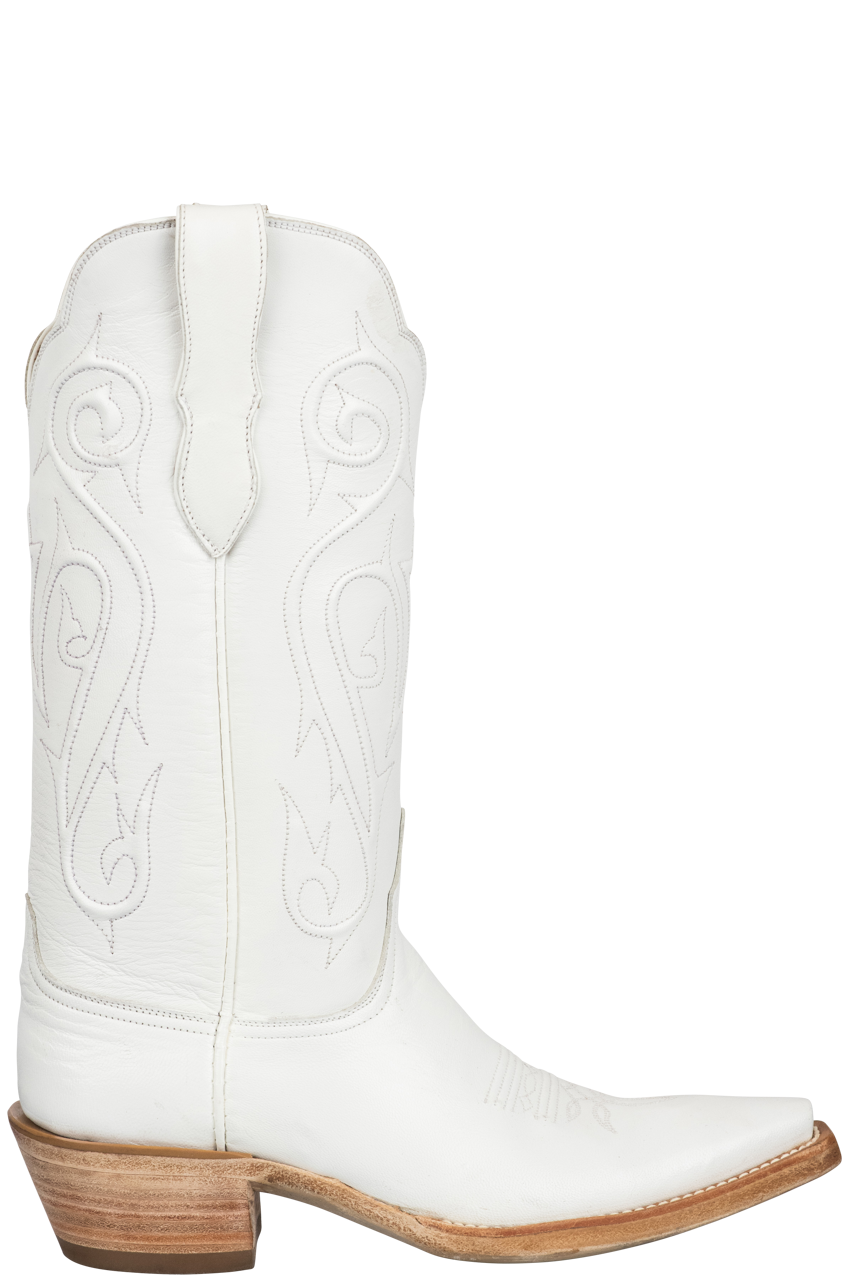 Black Jack Goat Leather Cowgirl Boots for Women - Western Style White Riding Boots - Perfect for Country Music Festivals, Rodeos & Horseback Riding