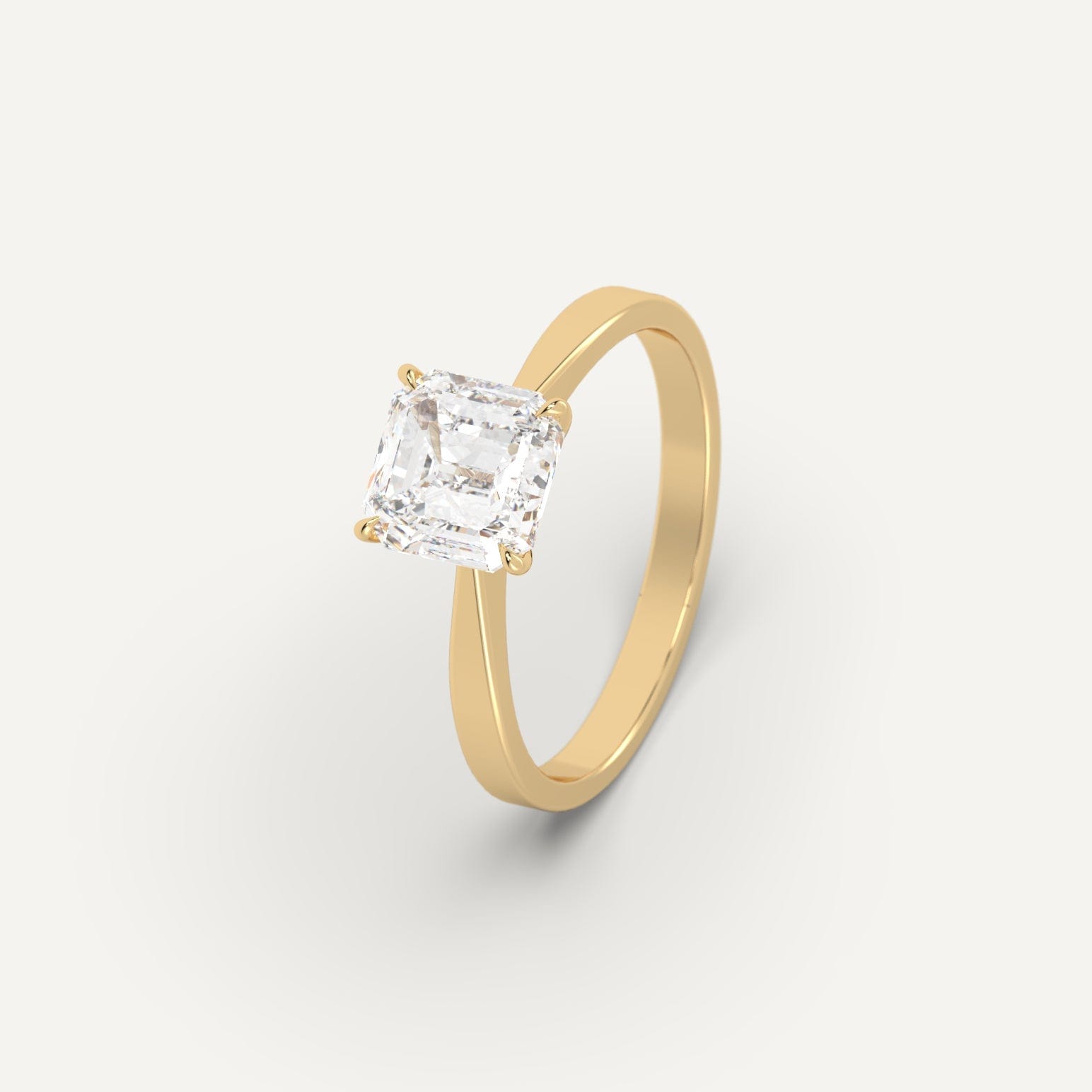 2 Carat Asscher Cut Diamond Engagement Ring - Vintage Inspired Solitaire Wedding Band for Women - Perfect for Proposals, Anniversaries & Special Occasions