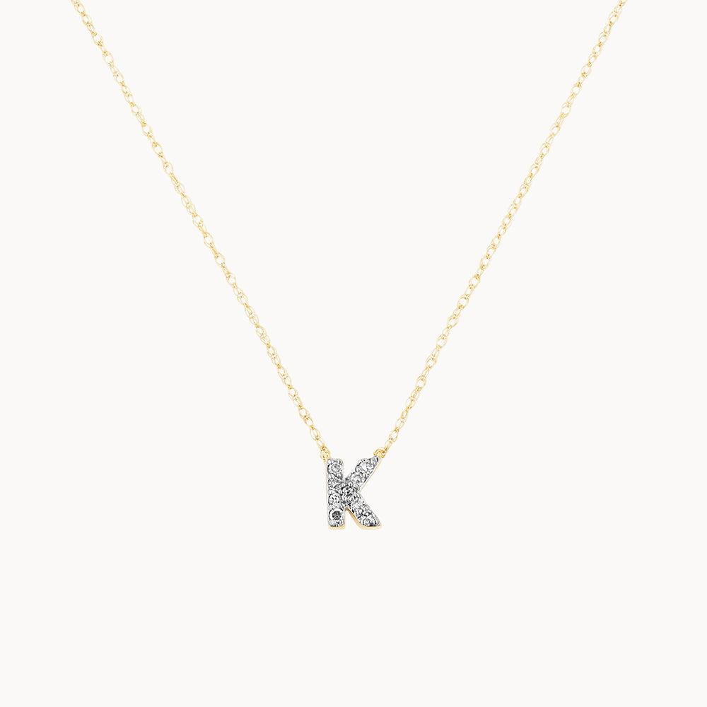 10K Gold Diamond Letter K Necklace for Women - Elegant Initial Pendant Jewelry Gift for Birthday, Anniversary & Special Occasions