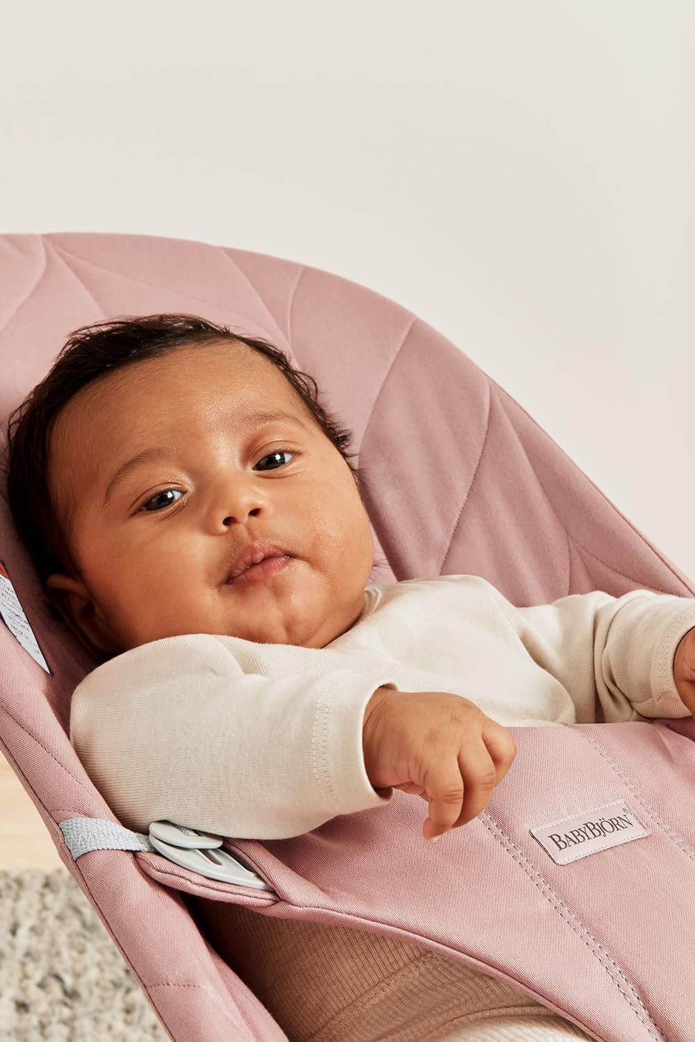BabyBjörn Bouncer Bliss - Adjustable 2-in-1 Baby Bouncer & Toddler Chair (Dusty Pink, Woven Petal Quilt) | 4 Position Reclining, Lightweight Portable Design for Newborns to Toddlers (8-29 lbs) | Perfect for Nursery, Playtime & Travel