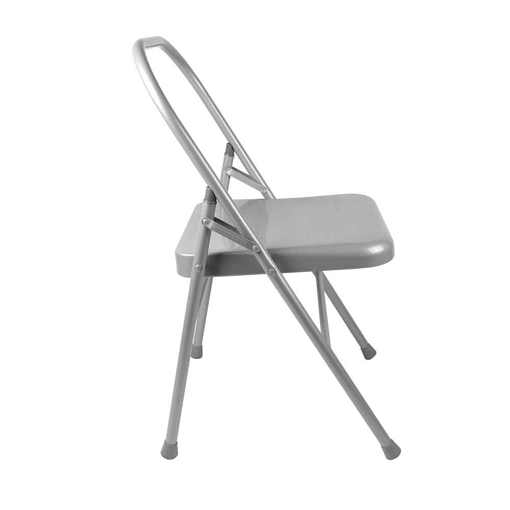 Premium Folding Yoga Chair with Front Bar - Portable & Reinforced Backless Yoga Stool for Backbends, Shoulder Stands & Restorative Poses - Ideal for Home Yoga Practice, Studio Sessions & Travel Workouts