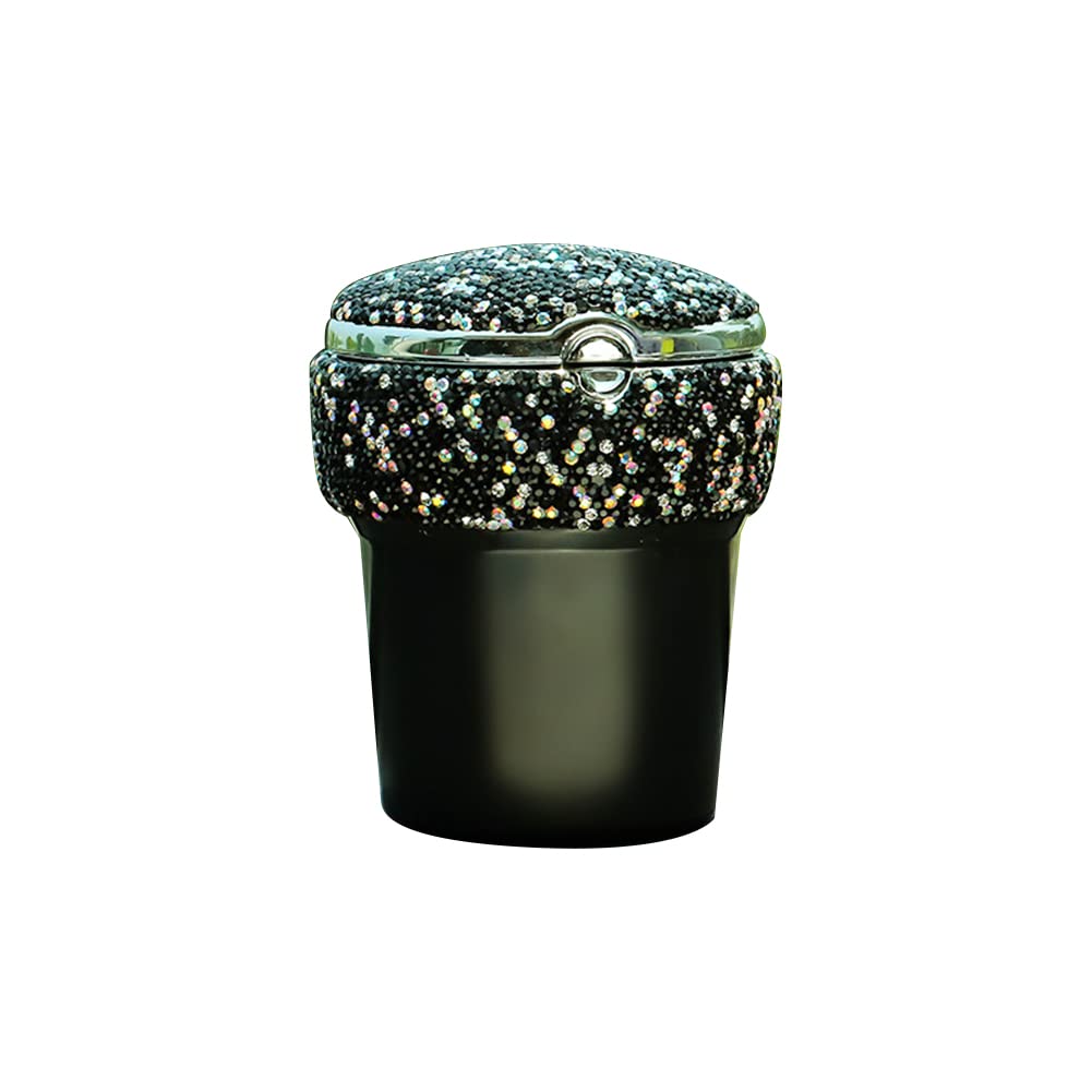 LED Diamond Car Ashtray with Multi-Function - Bling Bling Auto Accessory for Smoking, Home & Office Use - Stylish Crystal-Encrusted Design for Cars, Trucks & Vehicles