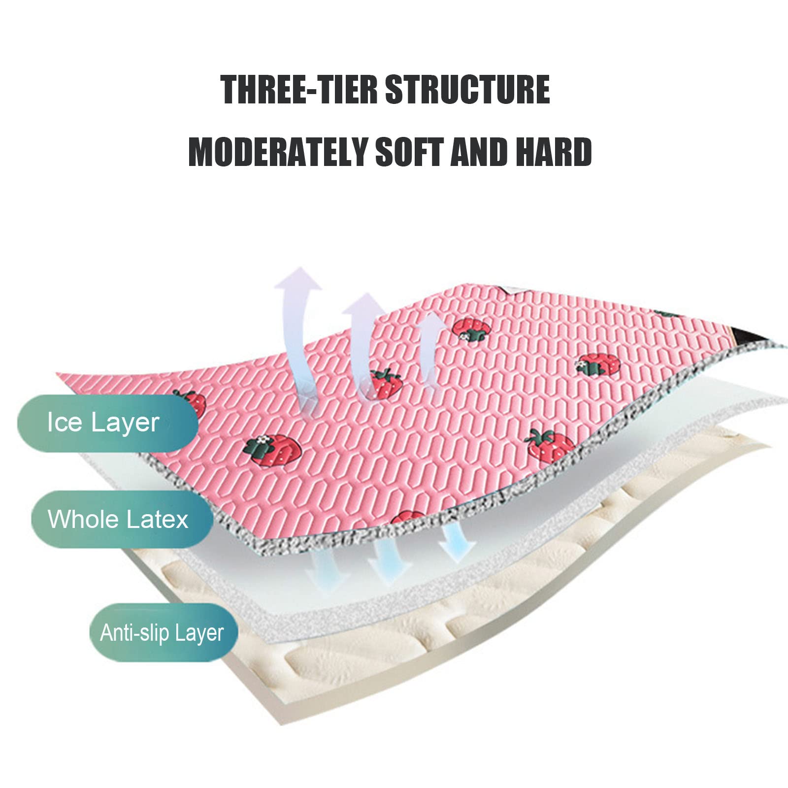 Breathable Cooling Latex Mattress Topper for Summer - Foldable & Soft Bed Mat for Cool Sleep - Single/Double Size - Perfect for Hot Sleepers, Guest Beds & Dorm Rooms