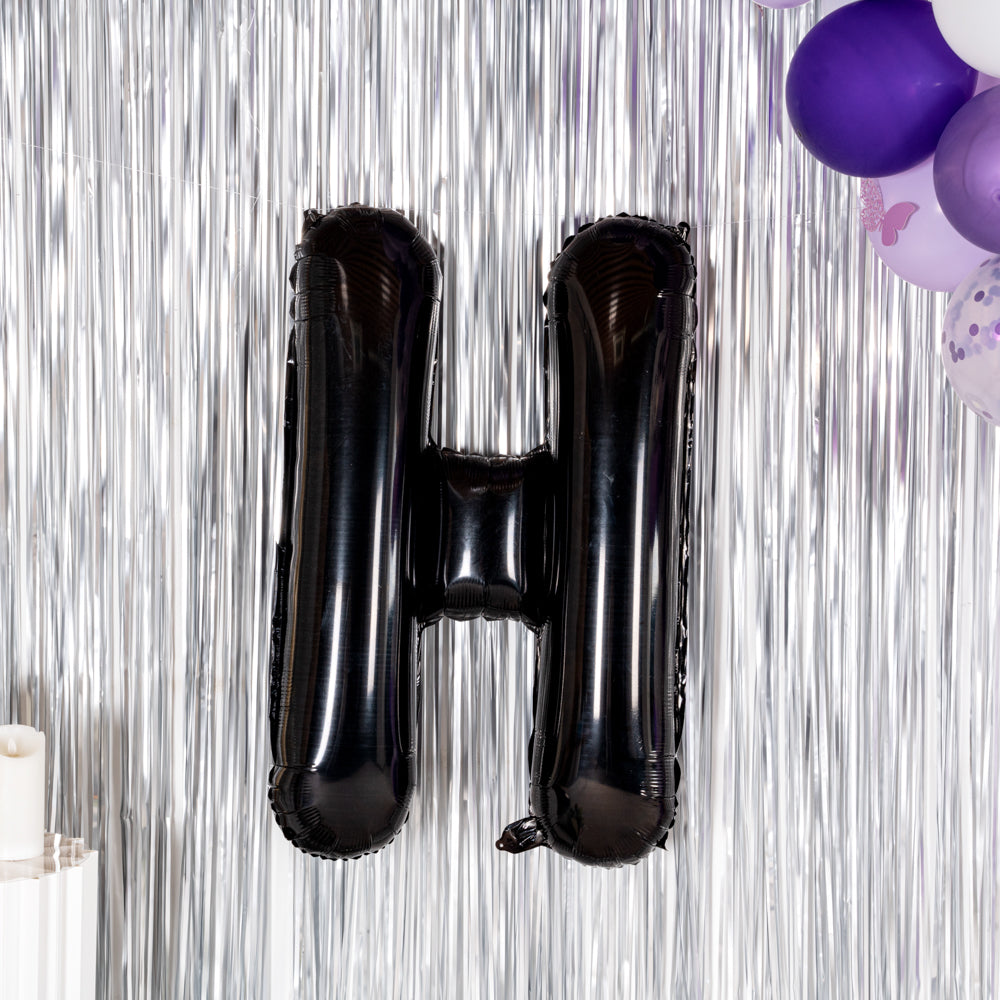 Black Mylar Letter H Balloon - 40 Inch Large Foil Alphabet Balloon for Birthday Party Decorations, Graduation, Baby Shower & Anniversary Celebrations