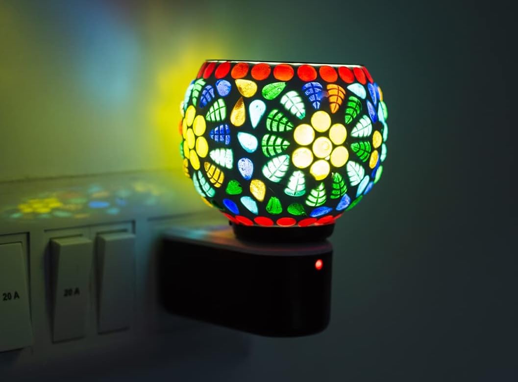 Premium Kriviya Kapoor Dani Electric Camphor Diffuser - Glass Aroma Burner with On/Off Switch & Dual Function (Lamp & Burner) - Perfect for Home Meditation, Yoga, Prayer Rooms & Aromatherapy Sessions (Model M-03)
